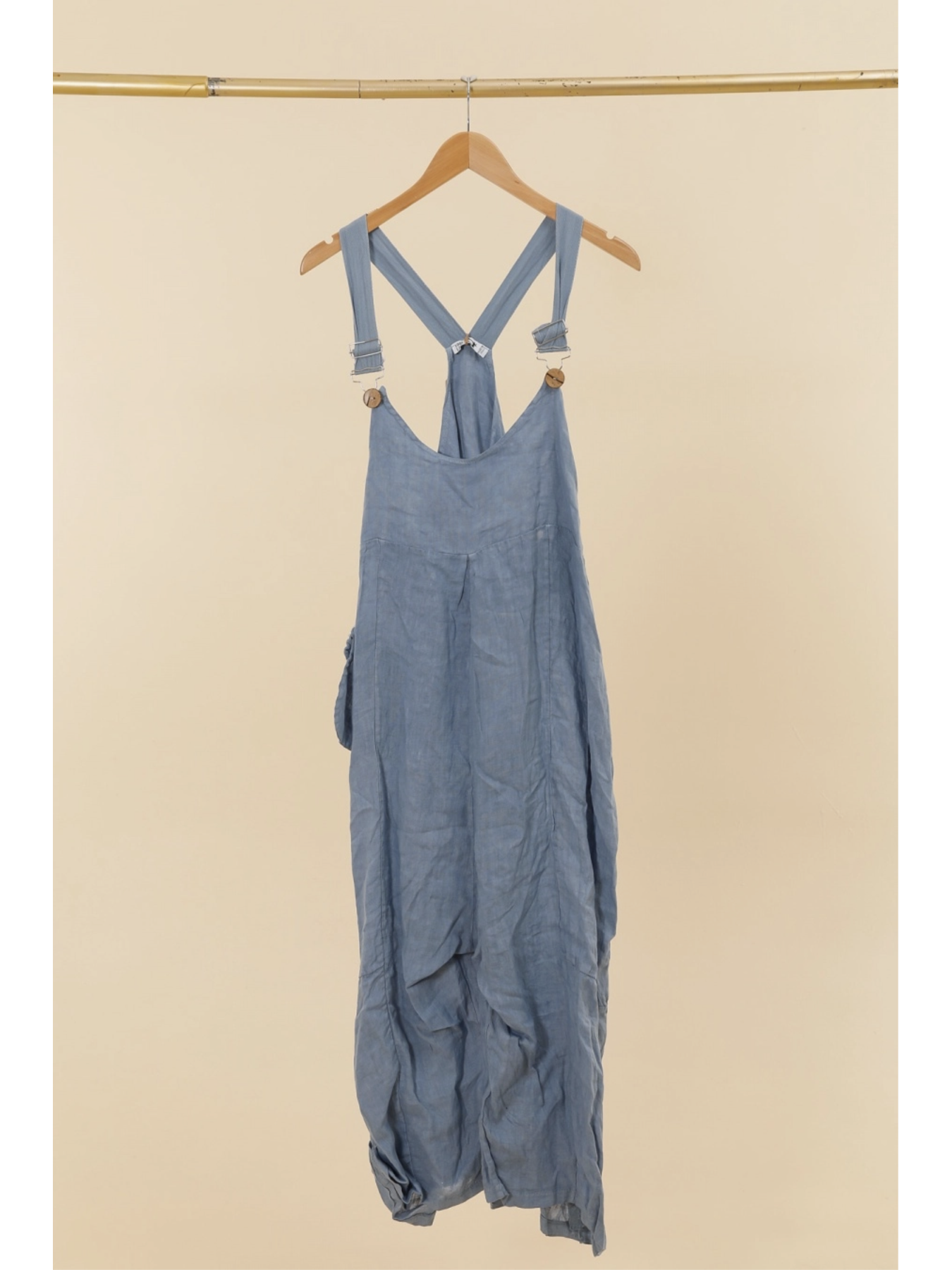 100% Linen Jumpsuit (Blue Jeans color) - By LEA & LUC®