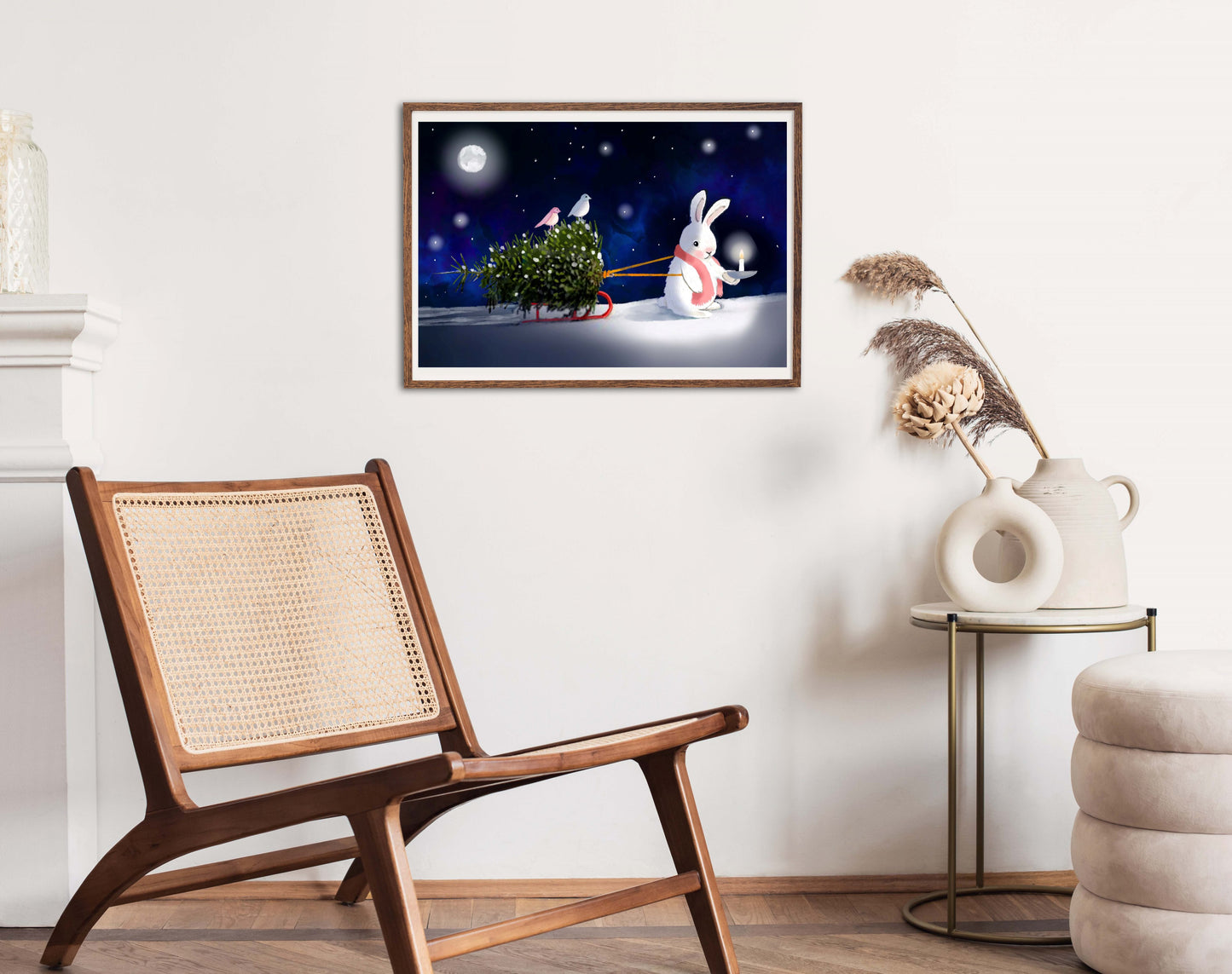 All is Calm All is Bright - Illustrated Print by Thomas Little