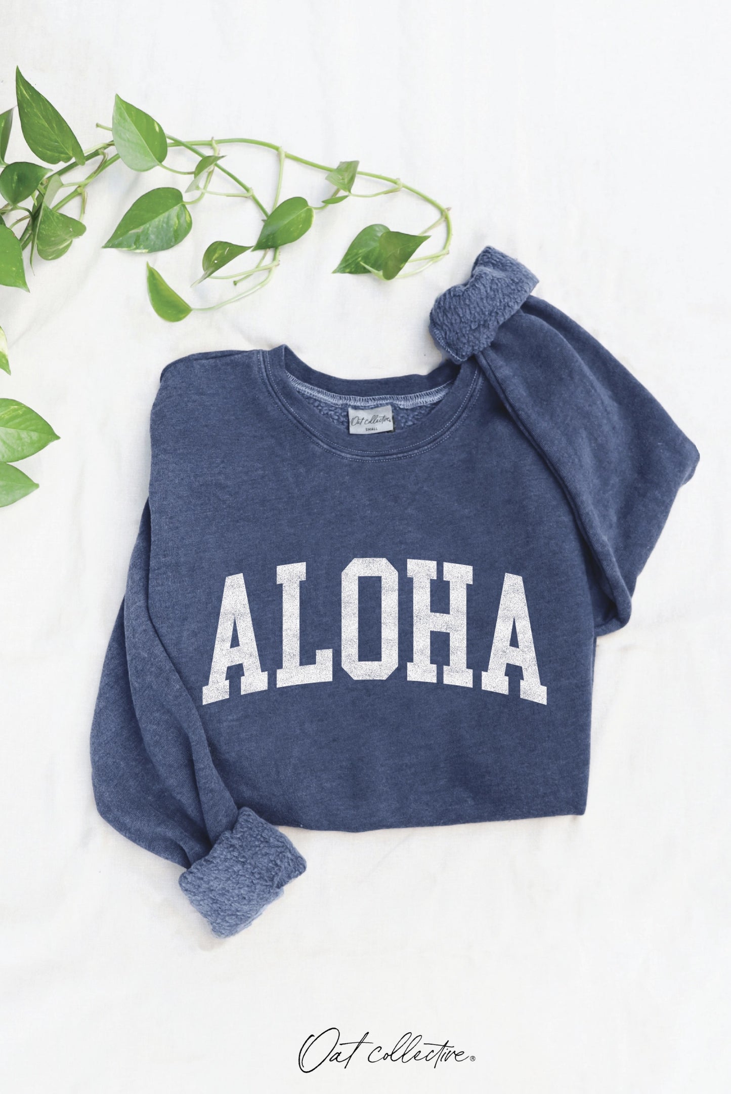 Aloha Mineral Graphic Sweatshirt (Vintage Denin color) - by OAT COLLECTIVE