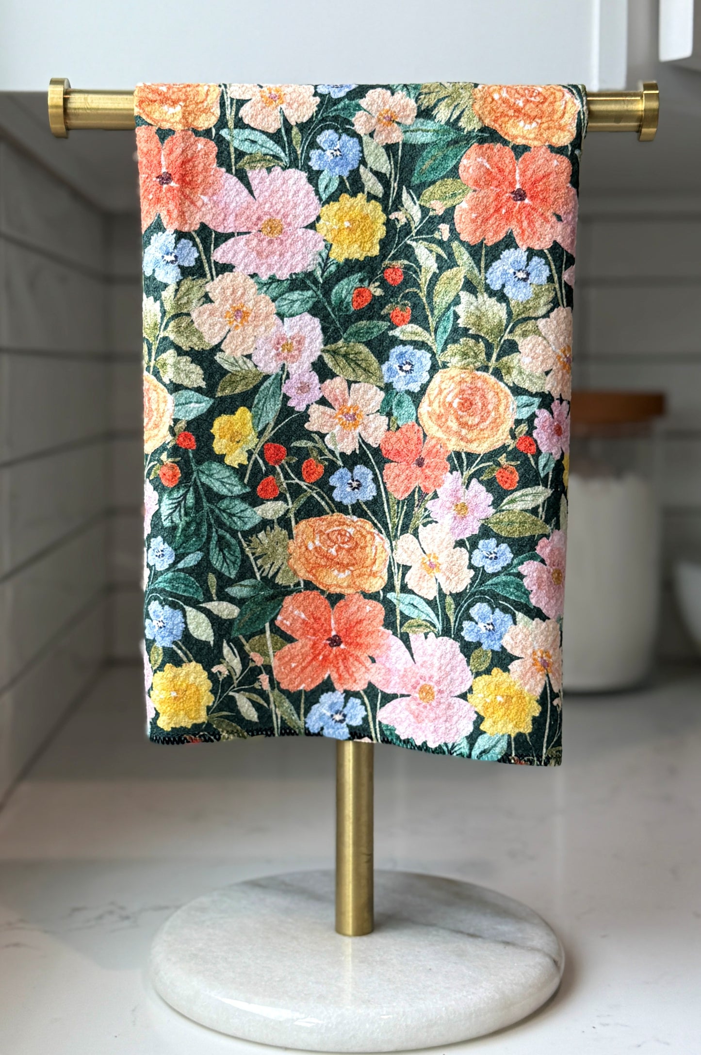 Artistico Garden Teal - Tea Towel - by Wildflower Lane Studio®