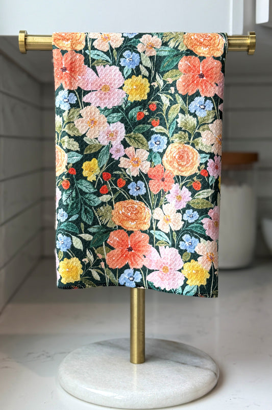 Artistico Garden Teal - Tea Towel - by Wildflower Lane Studio®
