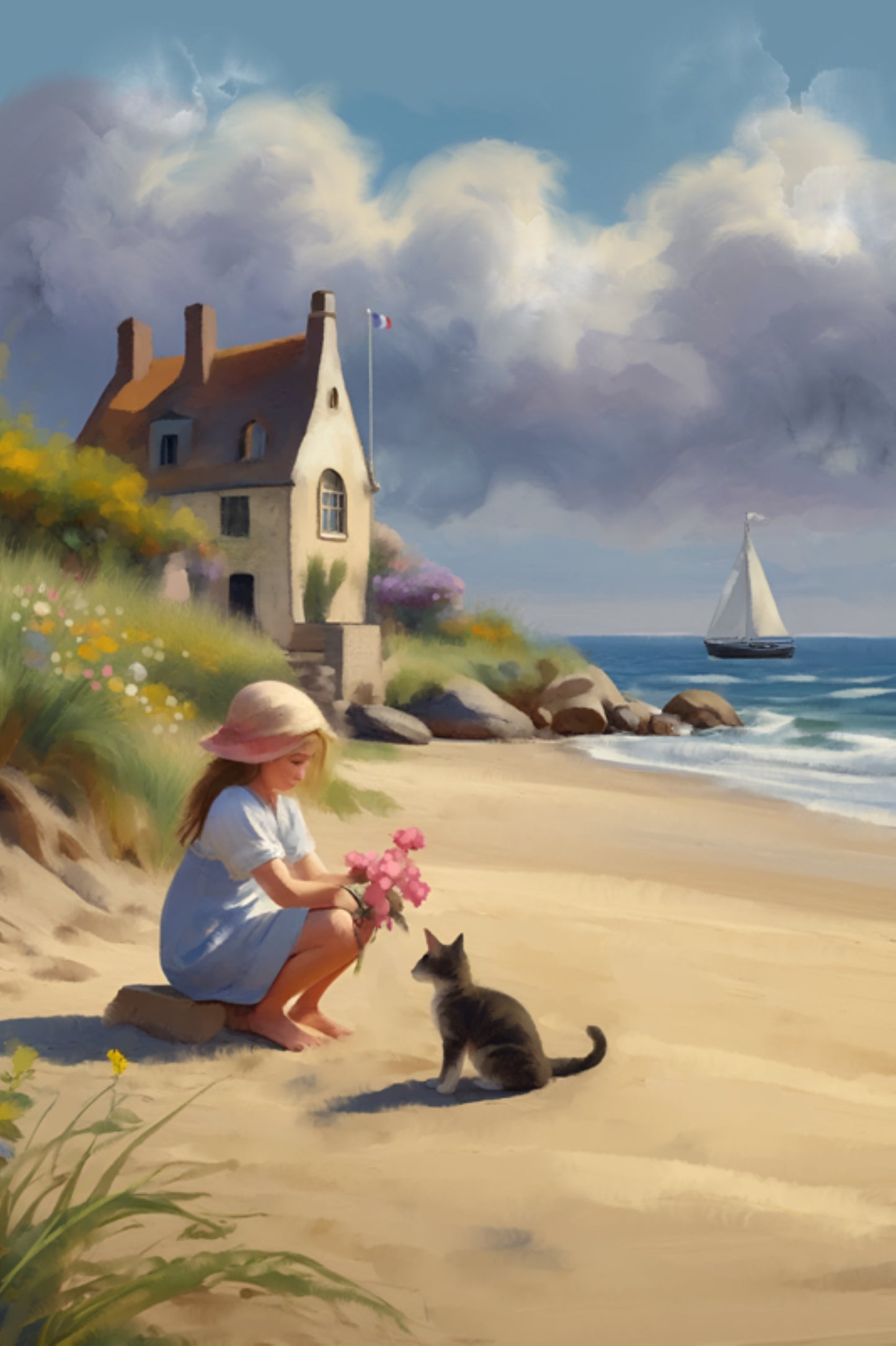 August Afternoon – Tranquil Seaside Art Print for Coastal Lovers