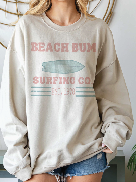 Beach Bum Surfing Co Oversized Graphic Sweatshirt - by BLUME & CO.®