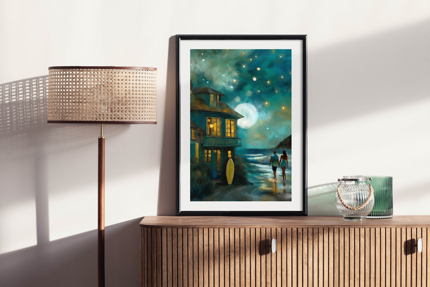 Beach House - Illustrated Print by Thomas Little