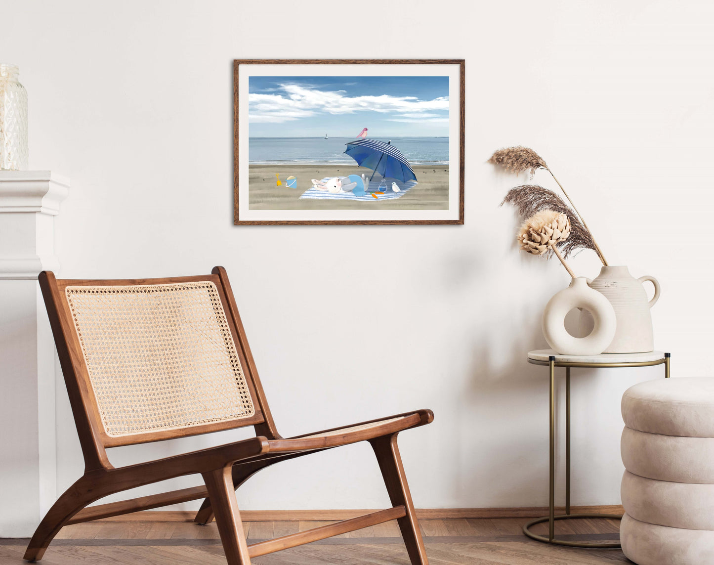 Beach Time with Friends - Illustrated Print by Thomas Little