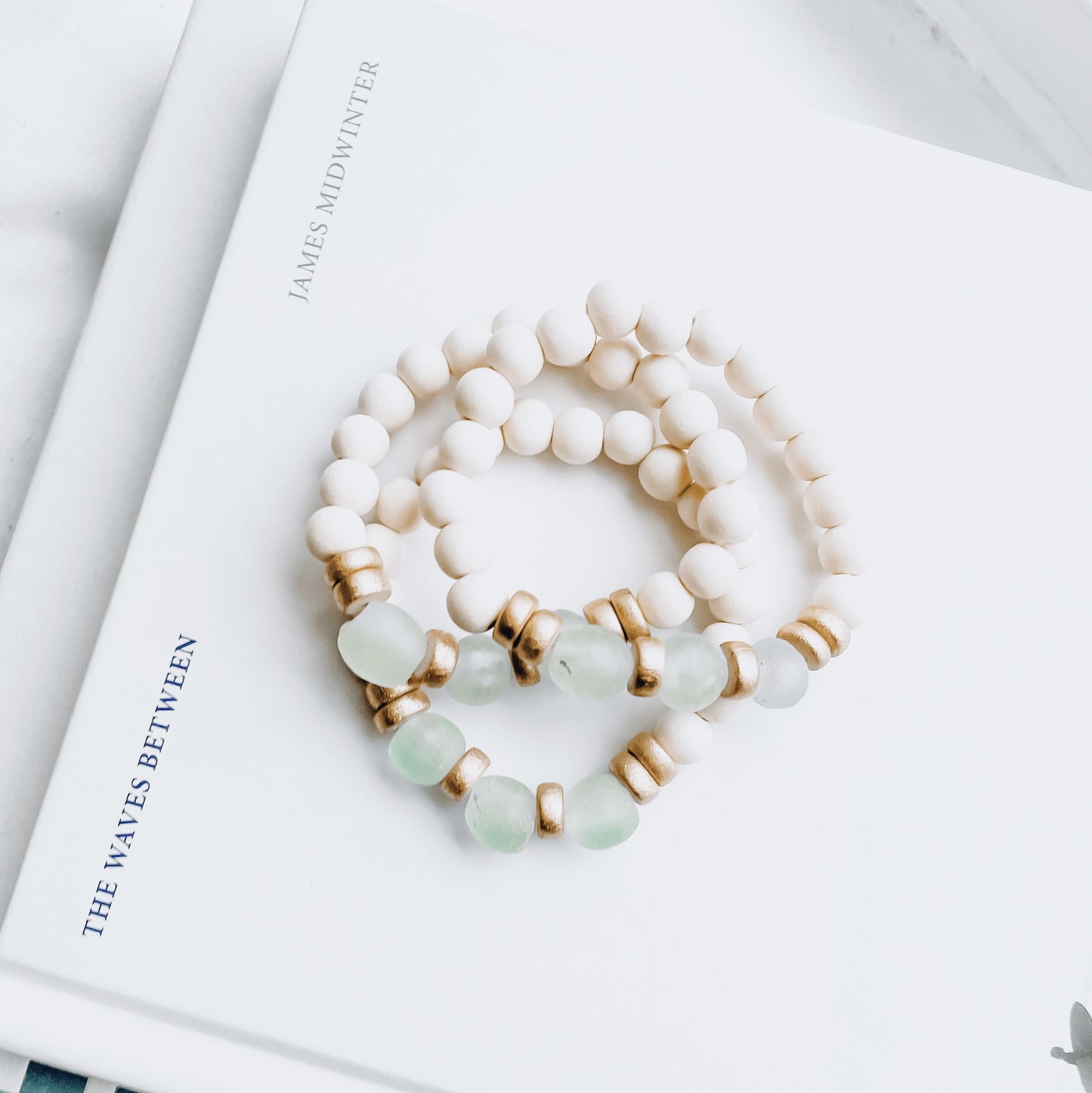 Blue Recycled Sea Glass Bracelet - by Forever Faye