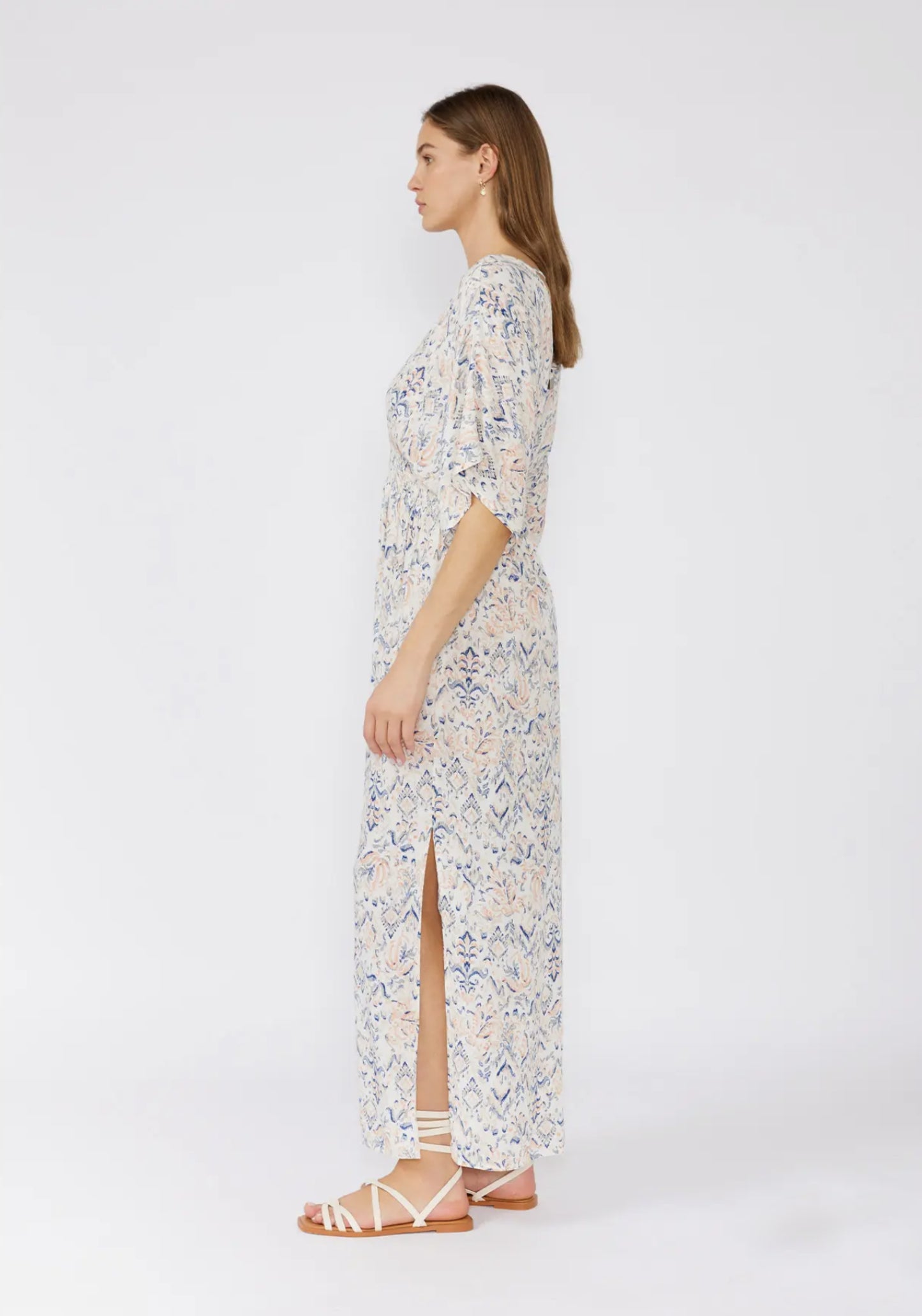 Bohemian Smocked Kimono Sleeve Maxi Dress - by Lovestitch®