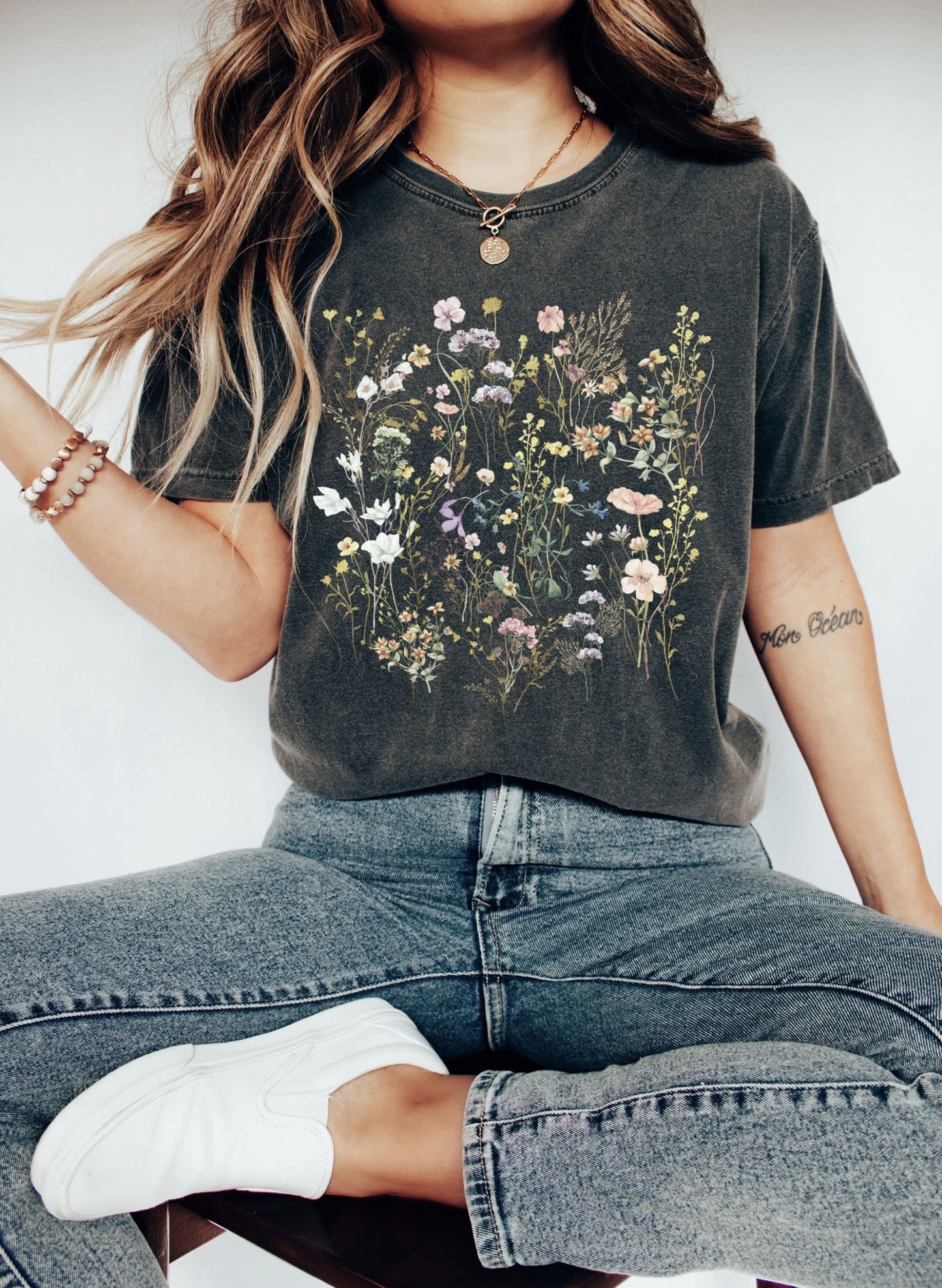 Boho Floral Vintage Wildflower Mix T-Shirt - by Refinery Number One®