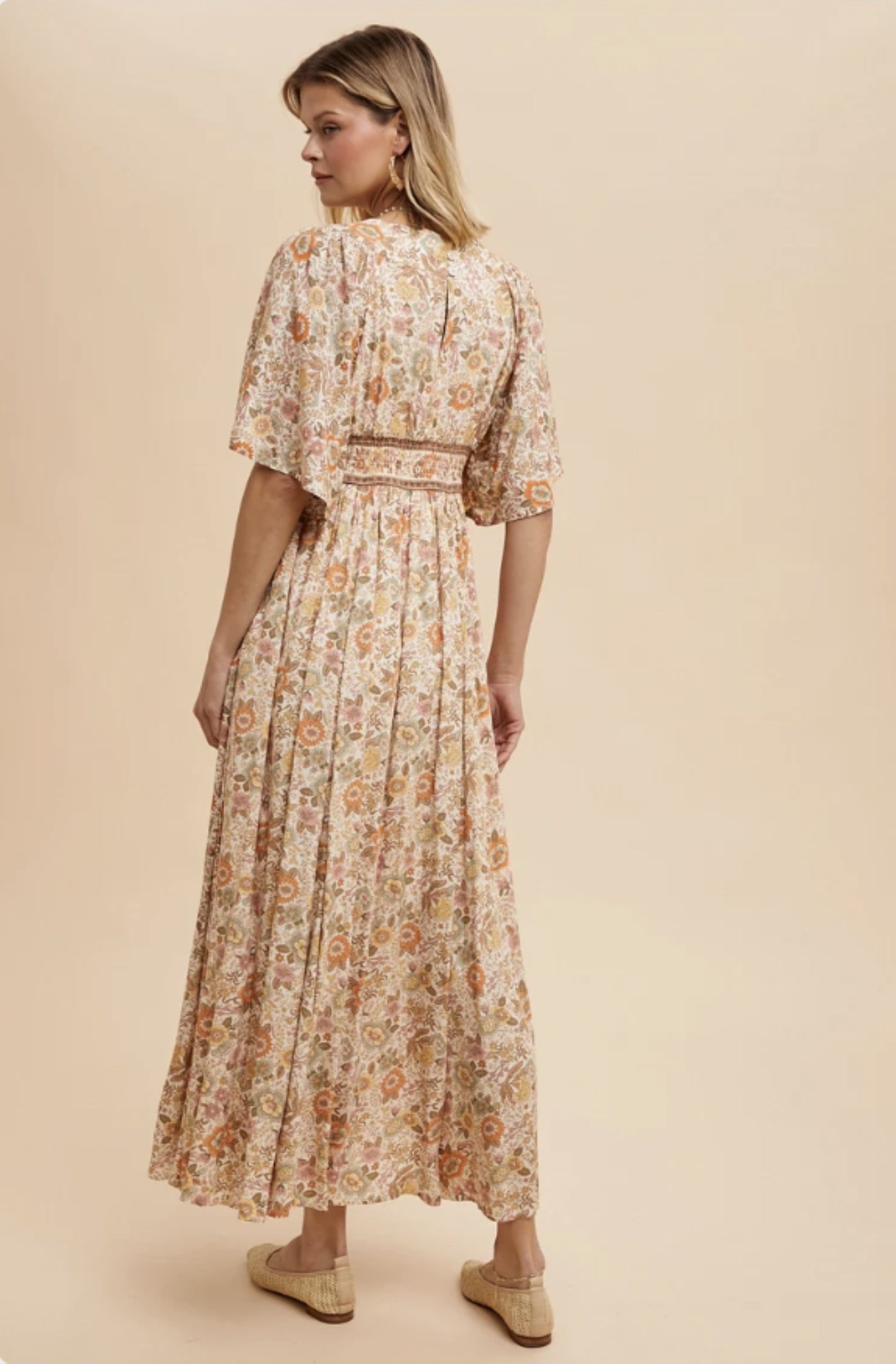 Border Print Button Down Maxi Dress - By In Loom®