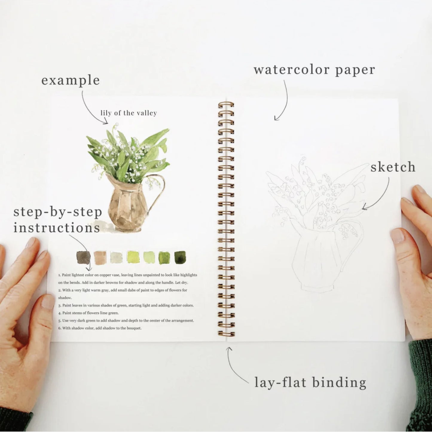Bouquets Watercolor Workbook - by Emily Lex Studio
