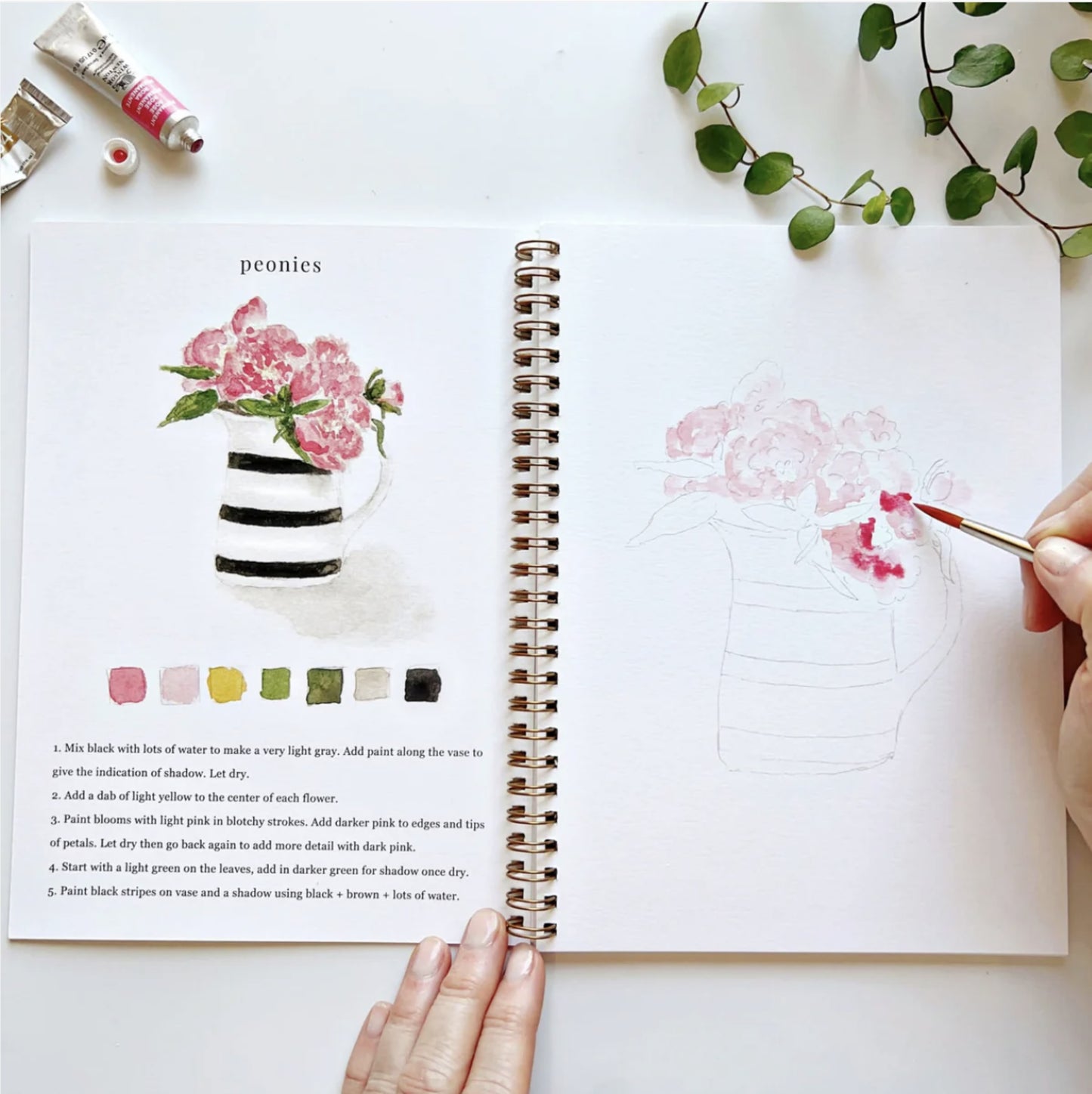 Bouquets Watercolor Workbook - by Emily Lex Studio