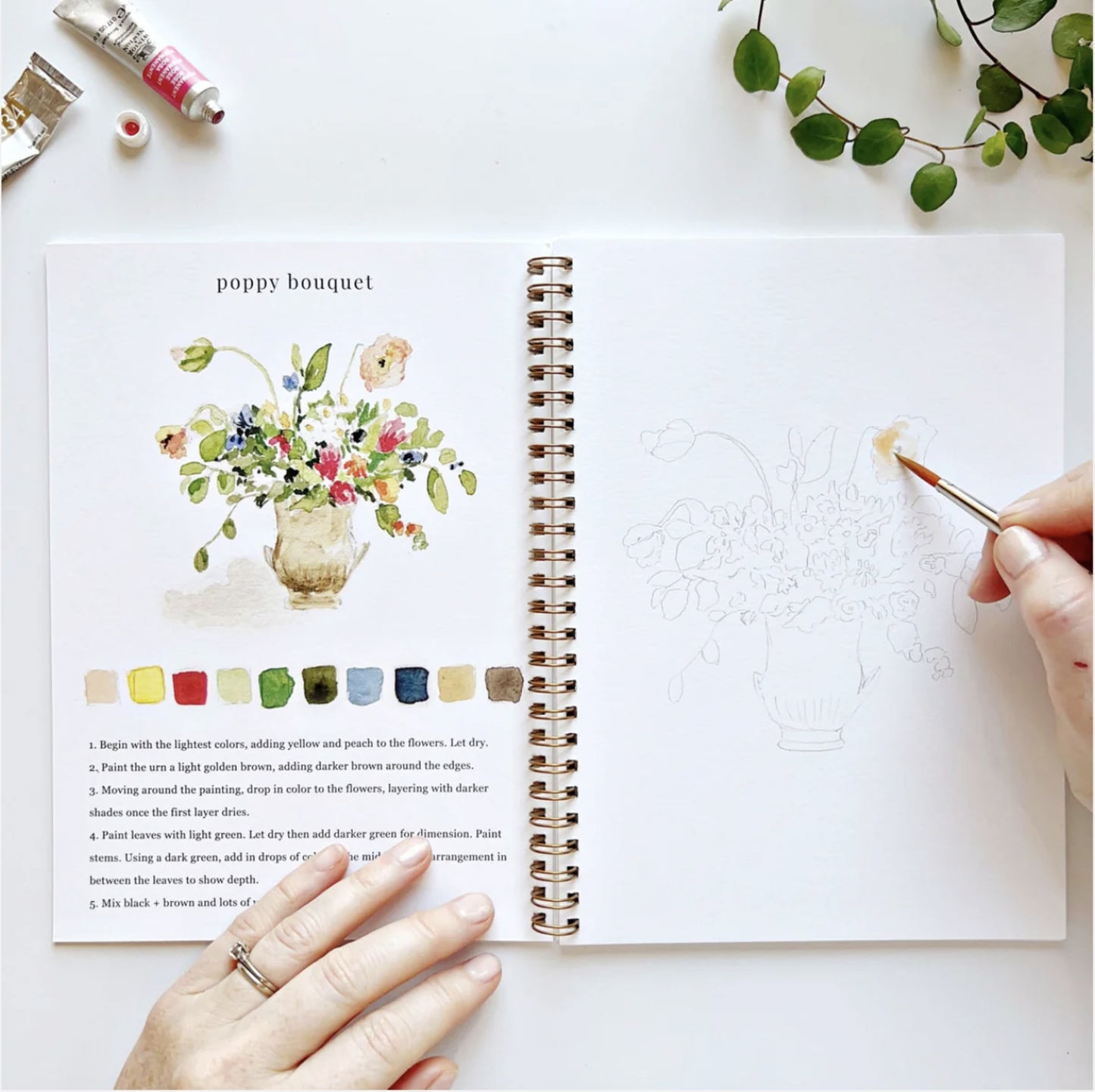 Bouquets Watercolor Workbook - by Emily Lex Studio