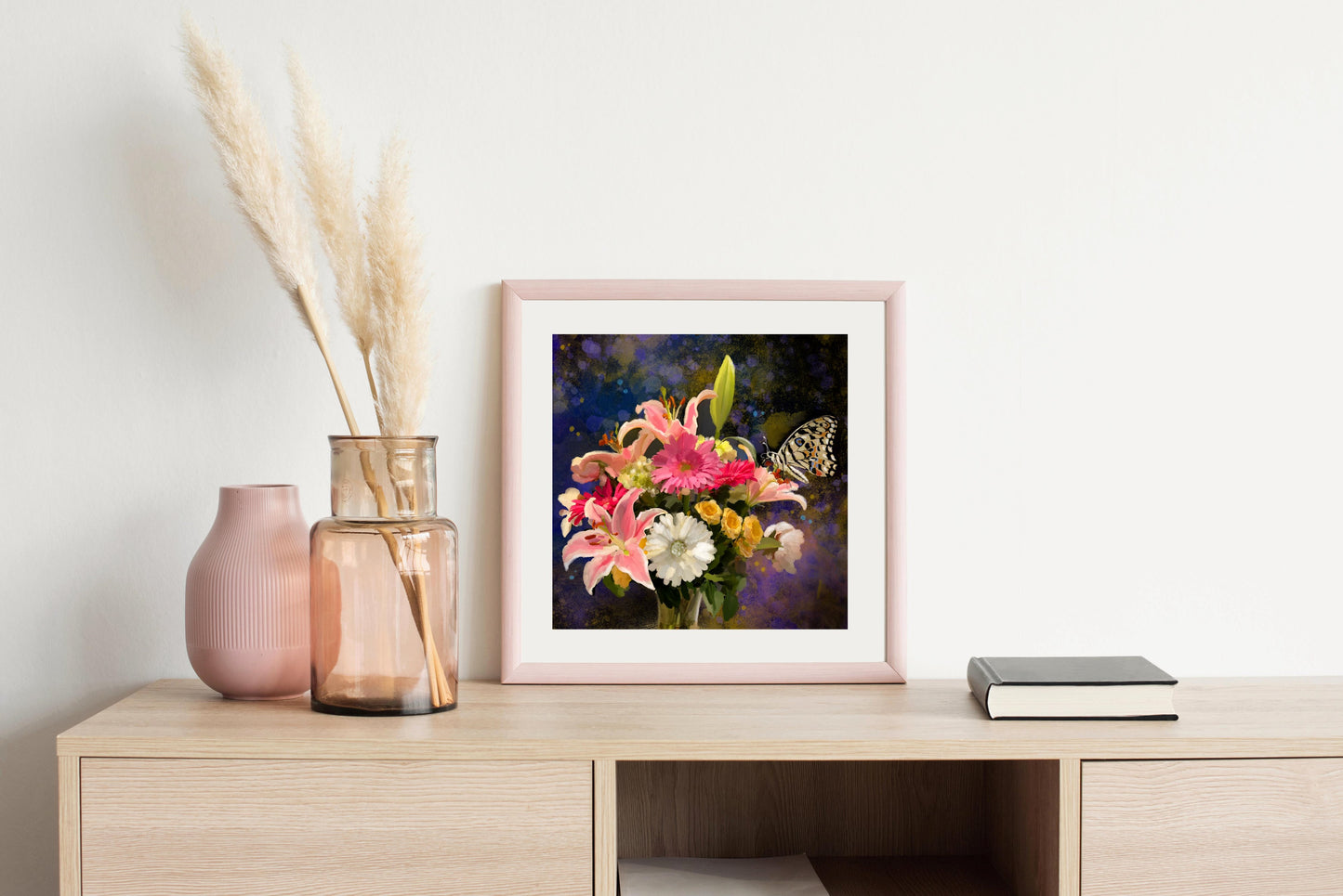 Bright Floral and Butterfly - Illustrated Print by Thomas Little