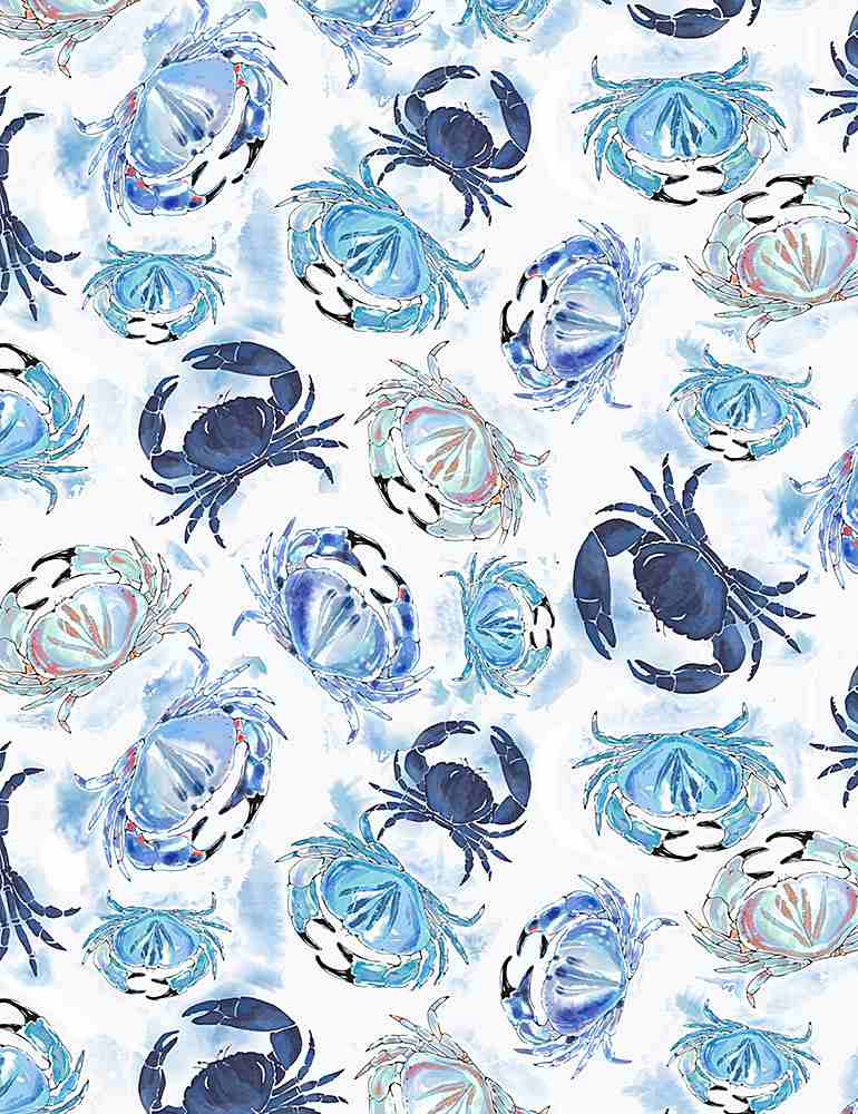 Crabs - Fabric By The Yard - 100% cotton quilt weight fabric - CD1302