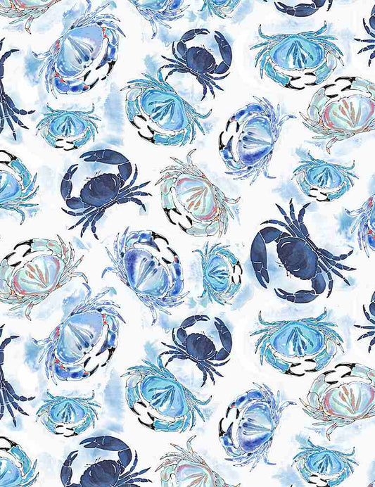Crabs - Fabric By The Yard - 100% cotton quilt weight fabric - CD1302