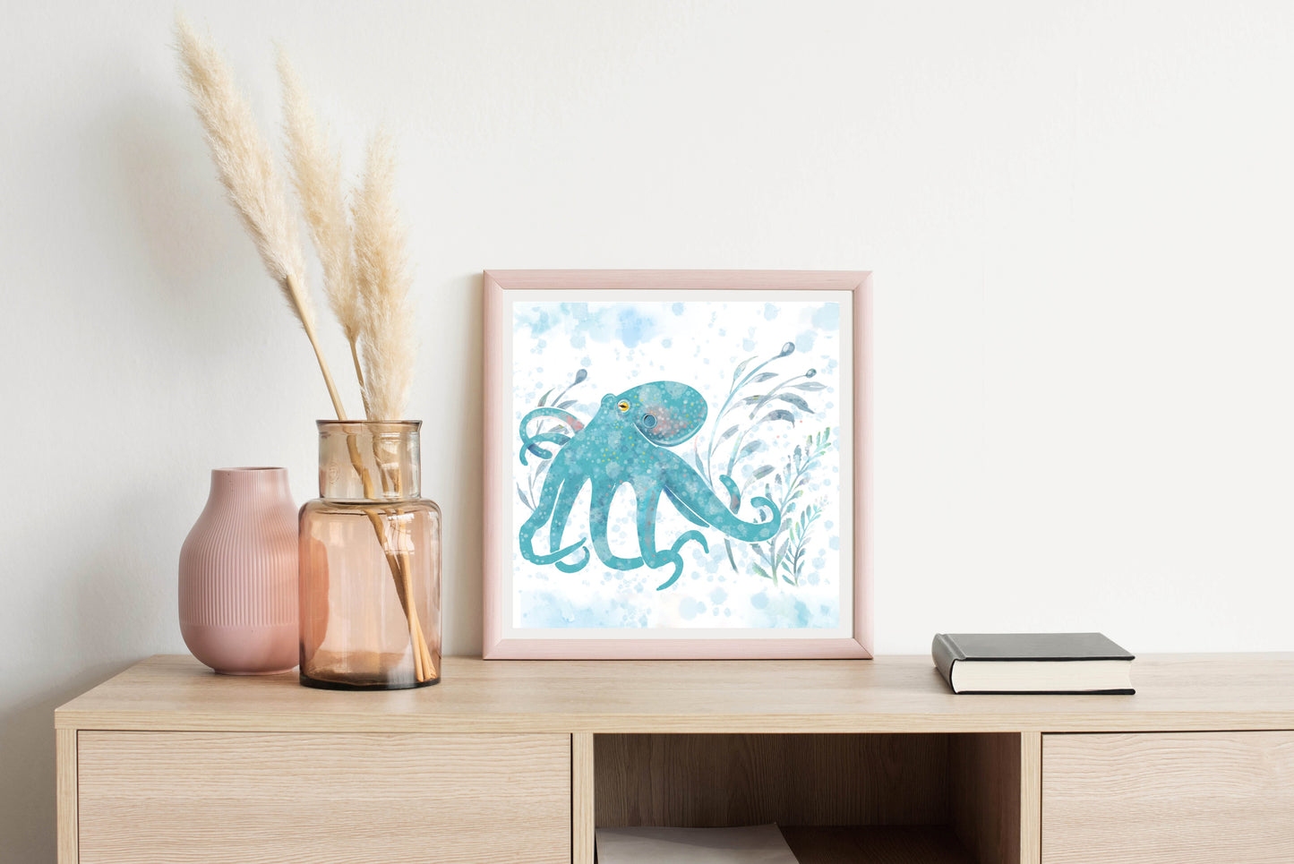 Catalina Octopus Blue - Illustrated Print by Thomas Little