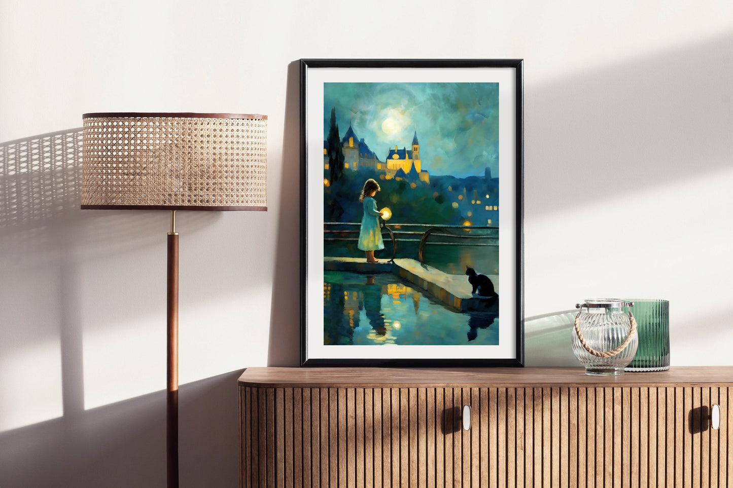 Cathedral In The Moonlight - Illustrated Print by Thomas Little