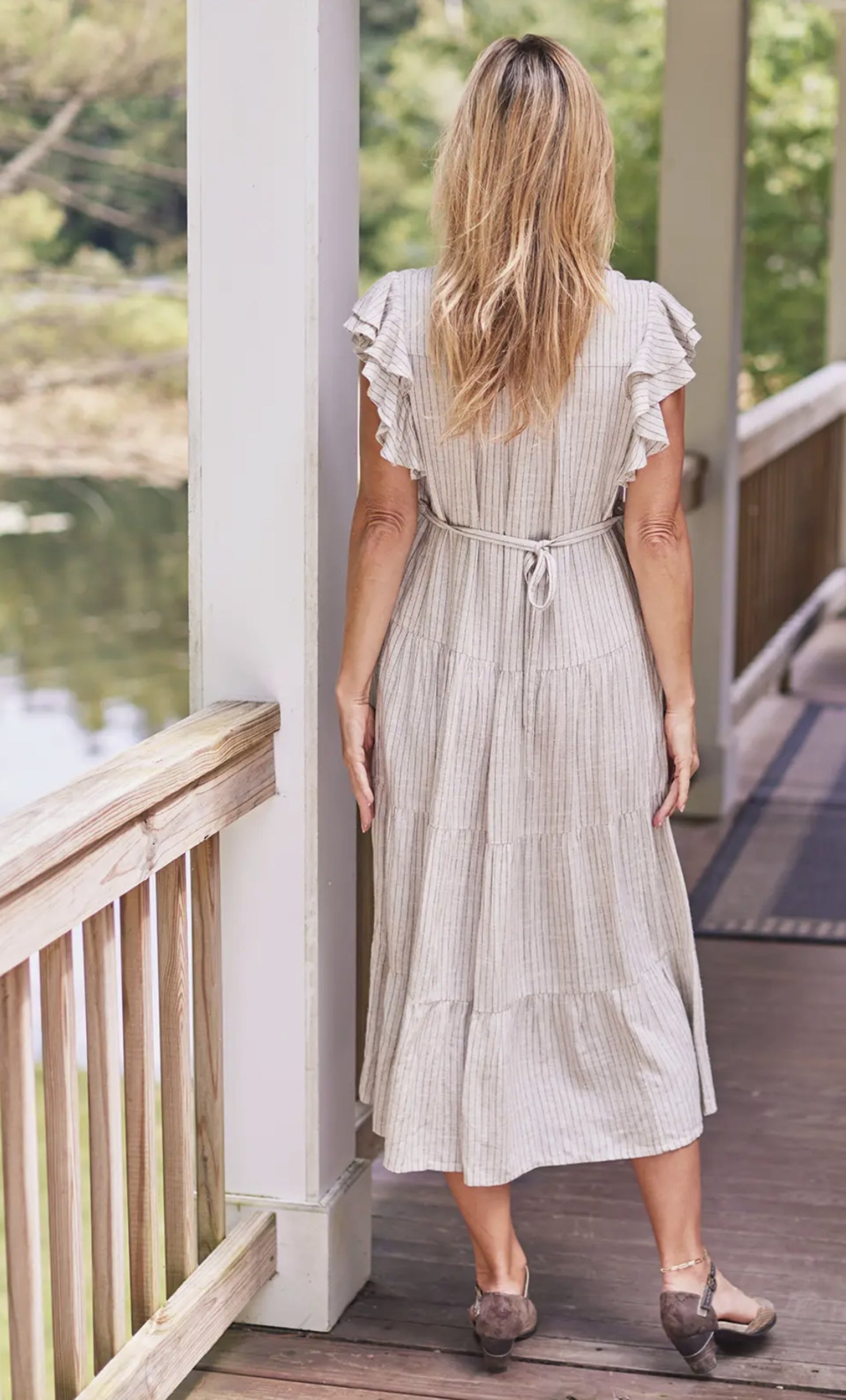 Coastal Stripe Flutter Sleeve - by April Cornell Apparel®