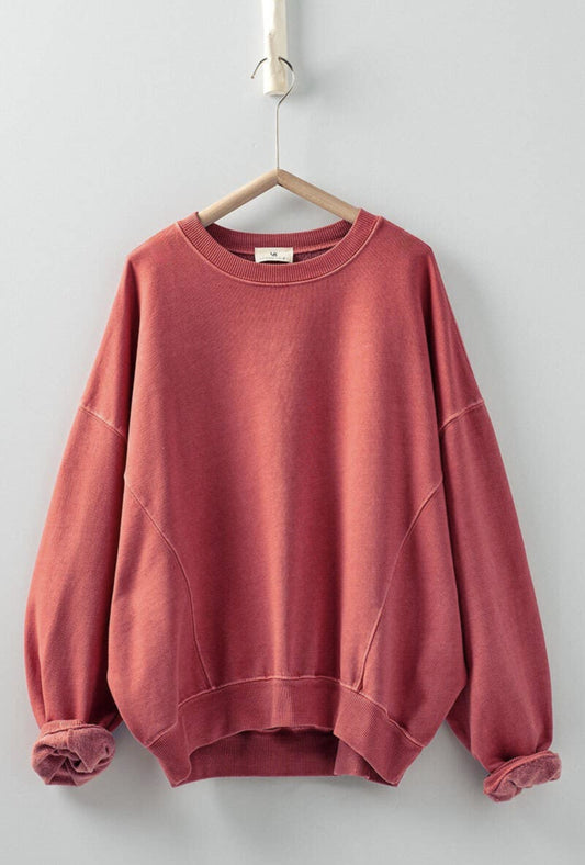 Comfort Washed Organic Cotton Crew Neck Sweatshirt - by Urban Daizy®