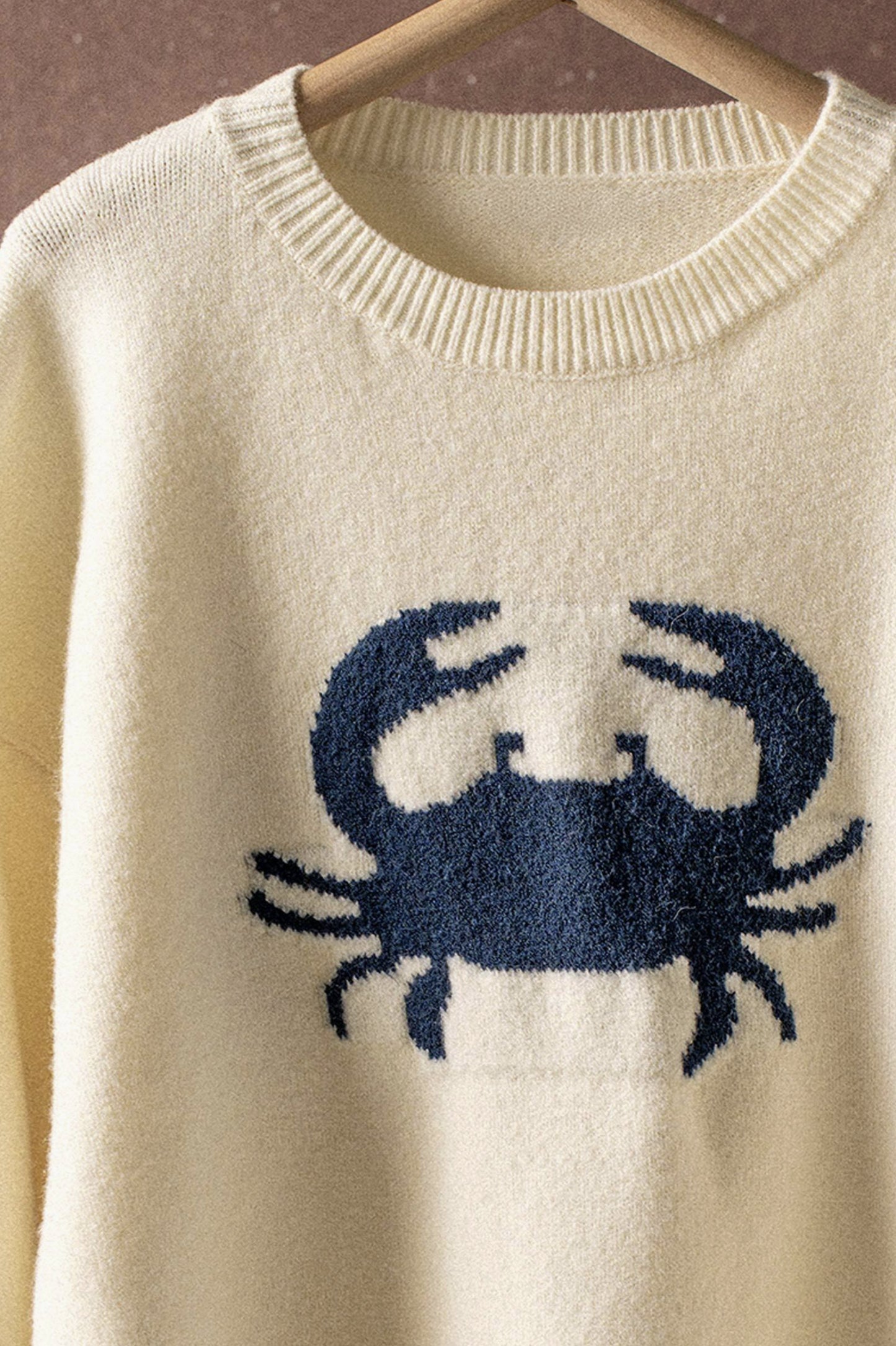 Crab Graphic Relaxed Knit Sweater - by Urban Daizy®