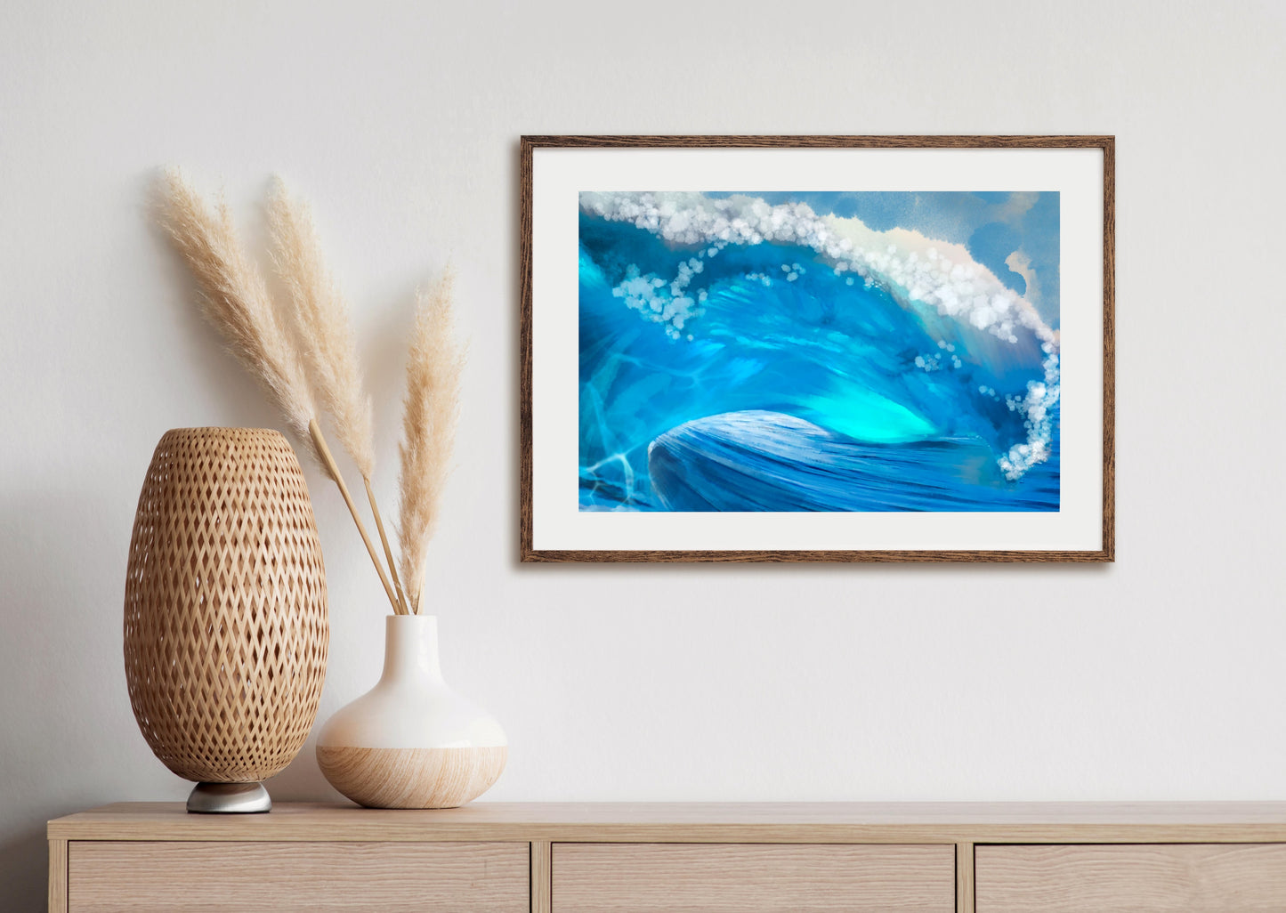 Cresting Wave - Illustrated Print by Thomas Little