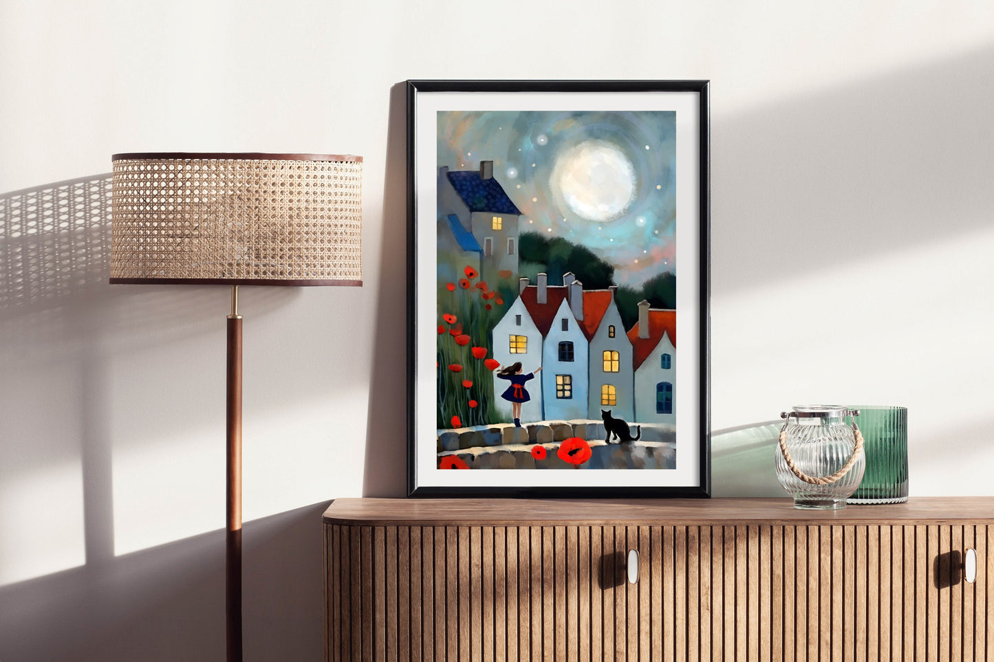 Dancing With The Moon - Illustrated Print by Thomas Little