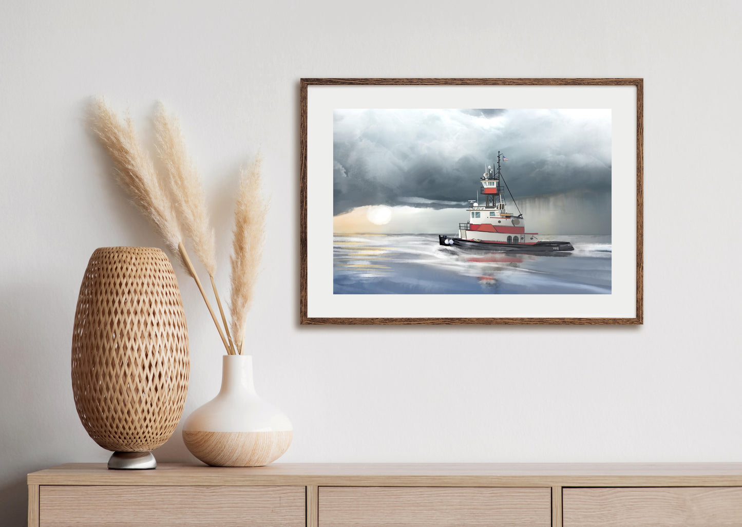 Days End Storm Approaching - Illustrated Print by Thomas Little