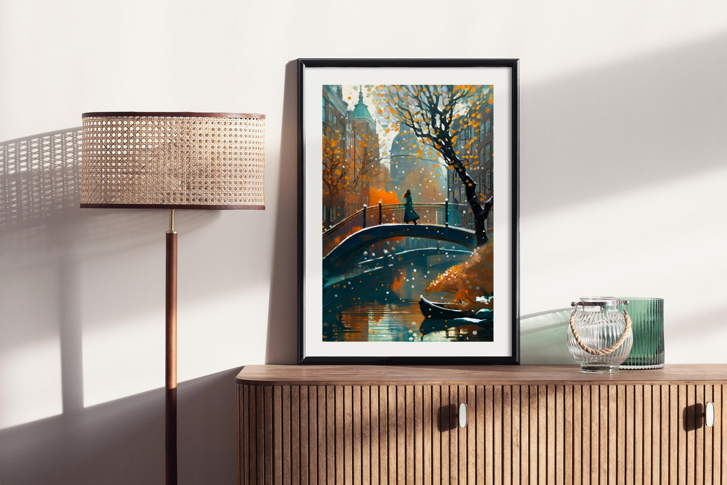 December In Amsterdam - Illustrated Print by Thomas Little