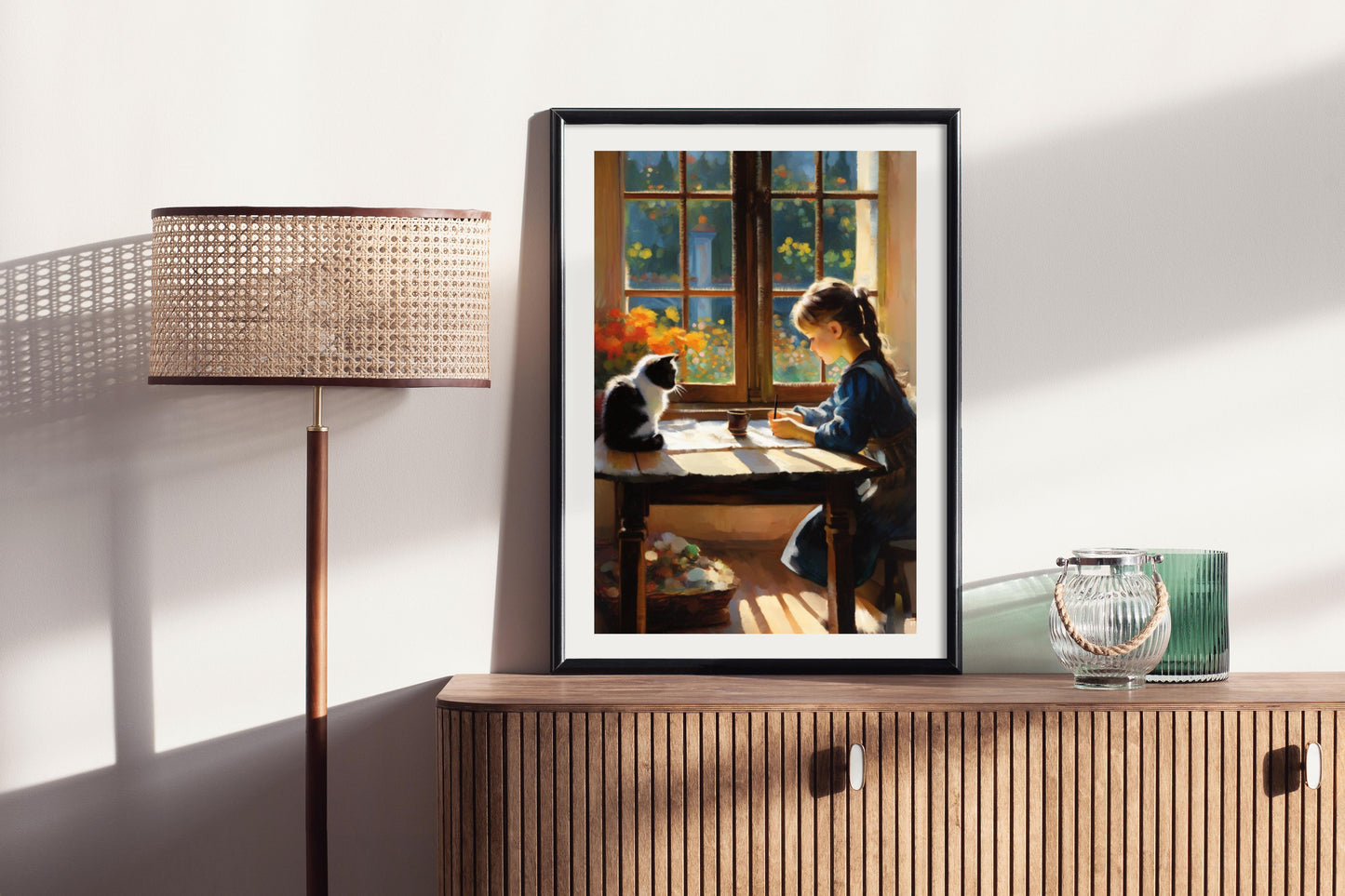Drawing in the Morning - Illustrated Print by Thomas Little