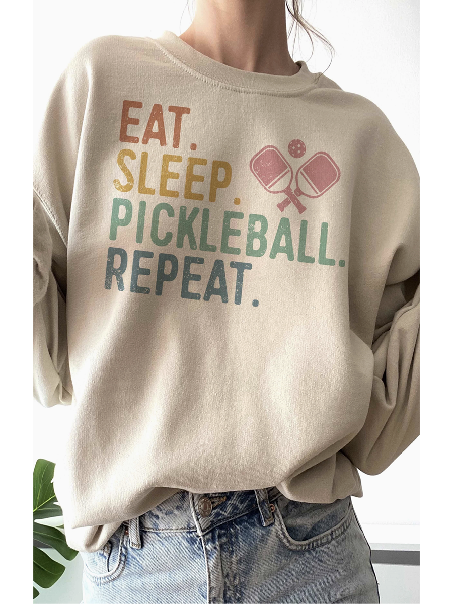 Eat Sleep Pickleball Repeat Graphic Sweatshirt - by BLUME & CO.®