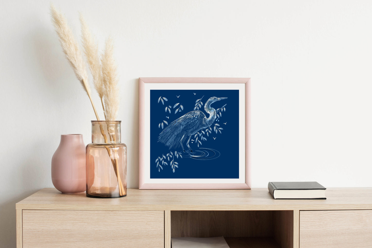 Egret Study - Illustrated Print by Thomas Little