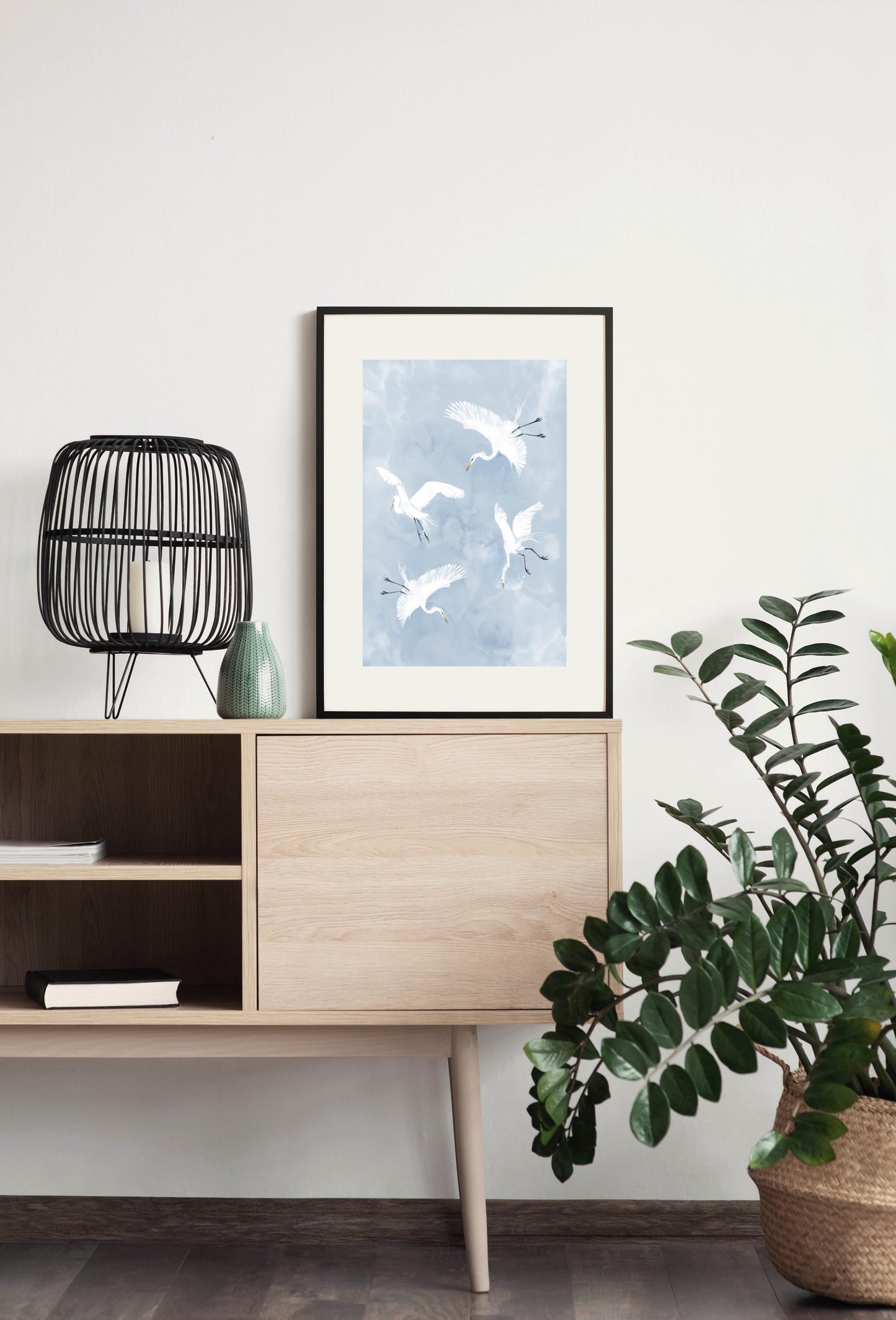 Egrets in Flight - Illustrated Print by Thomas Little