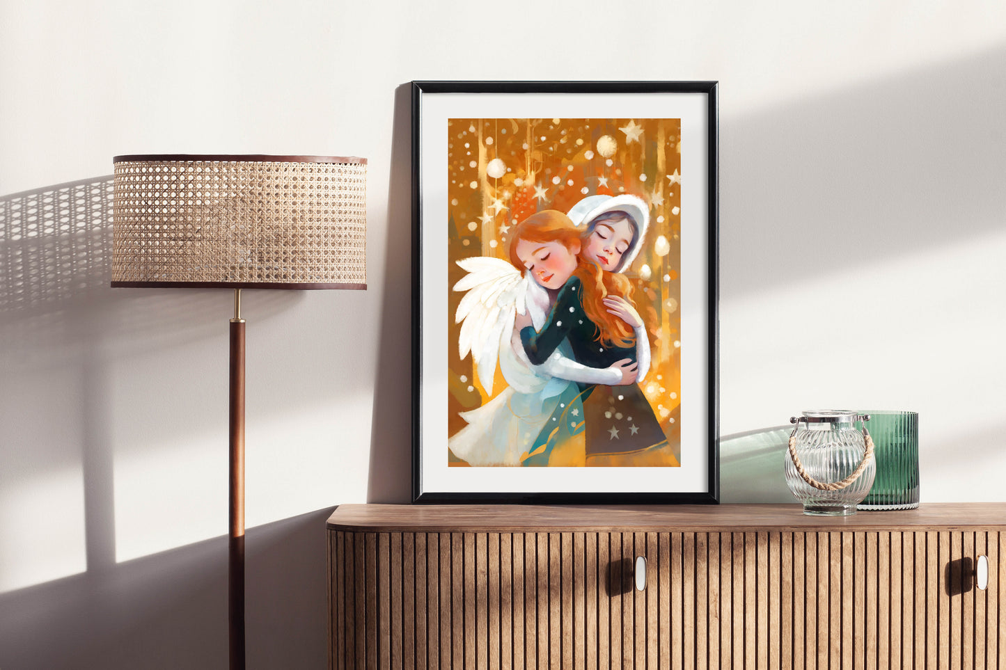 Embracing Christmas Spirit - Illustrated Print by Thomas Little