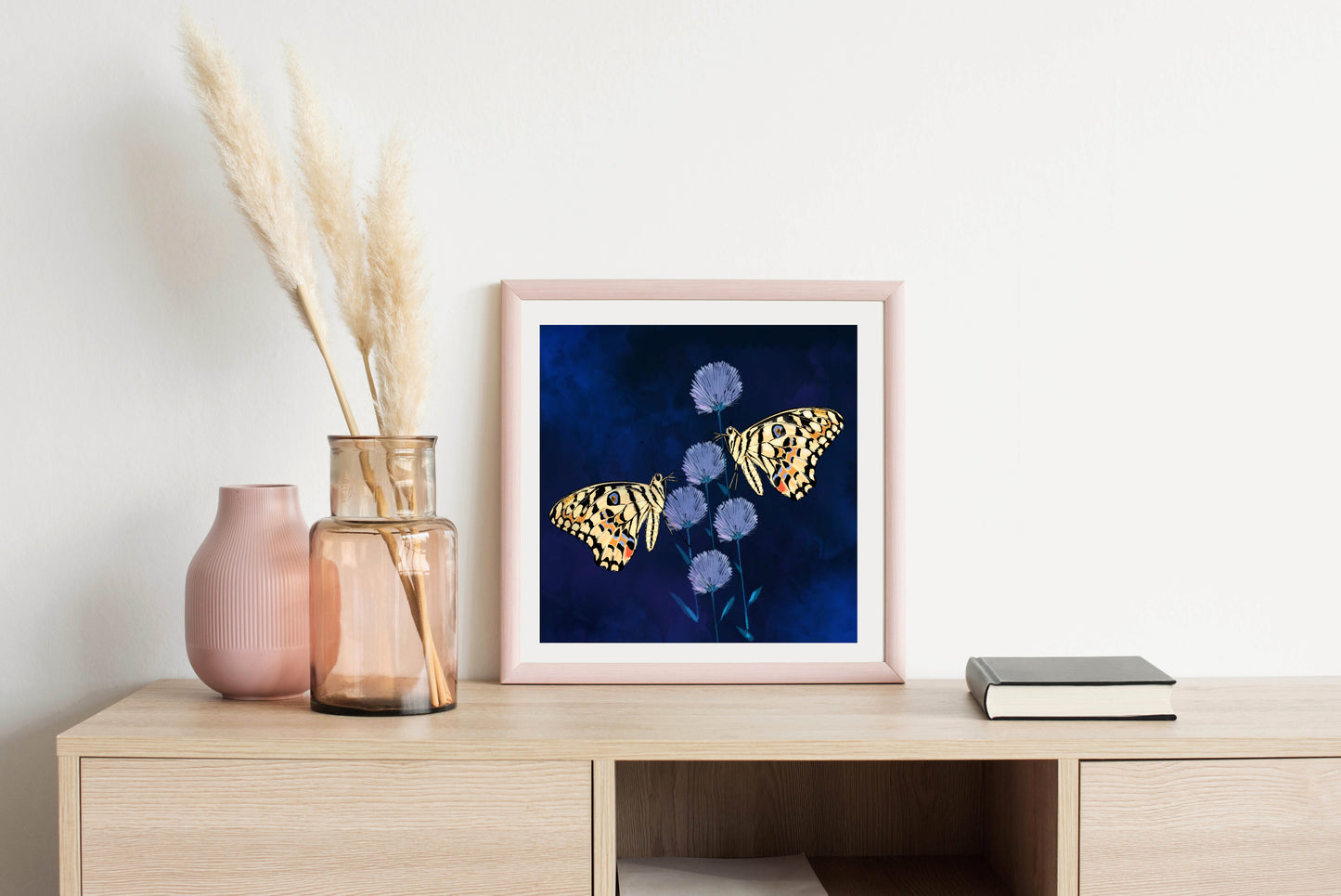 Fluff and Butterflies - Illustrated Print by Thomas Little