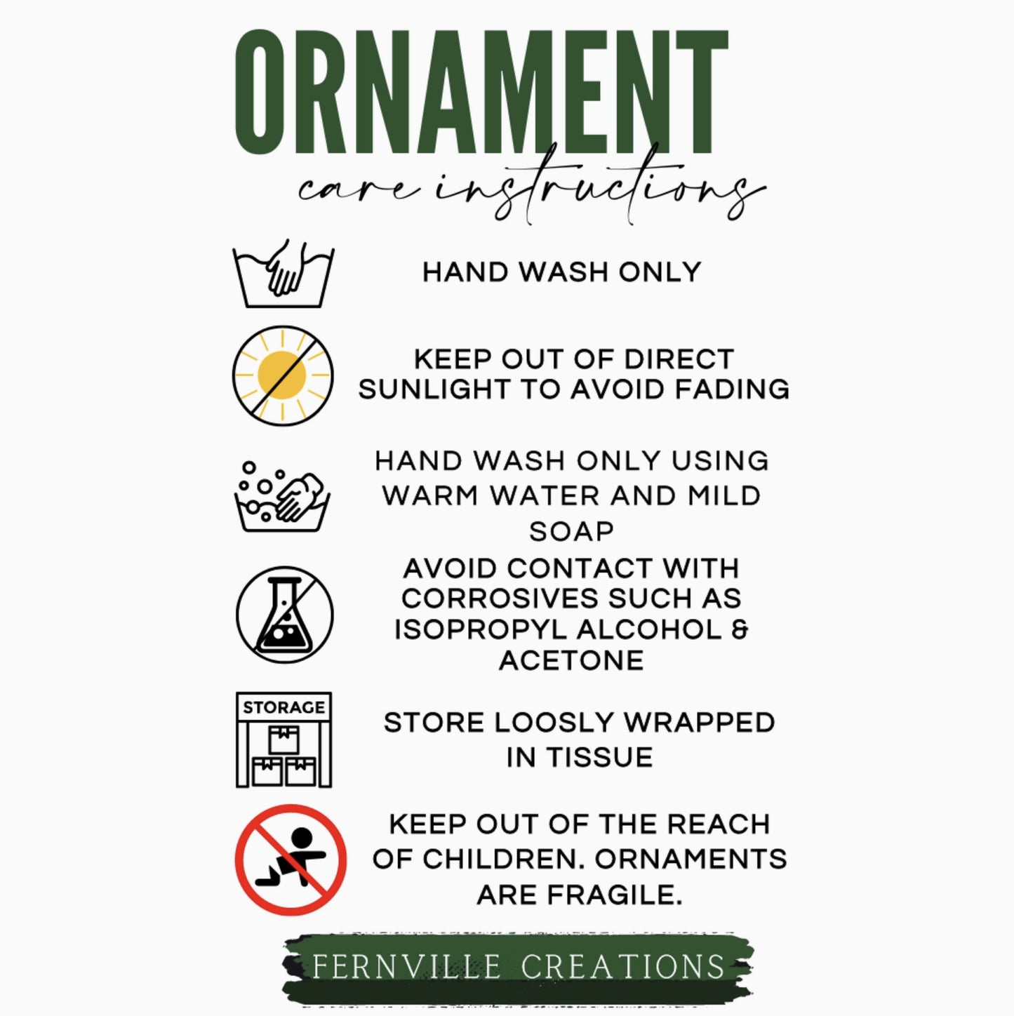 Winter Scene Ceramic Ornament - by Fernville Creations