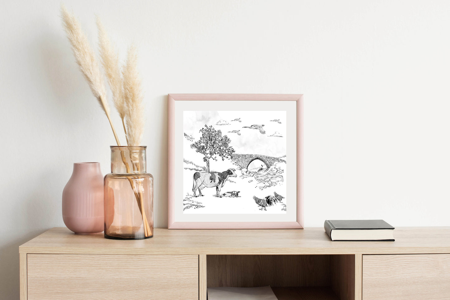 French Country Toile - Illustrated Print by Thomas Little