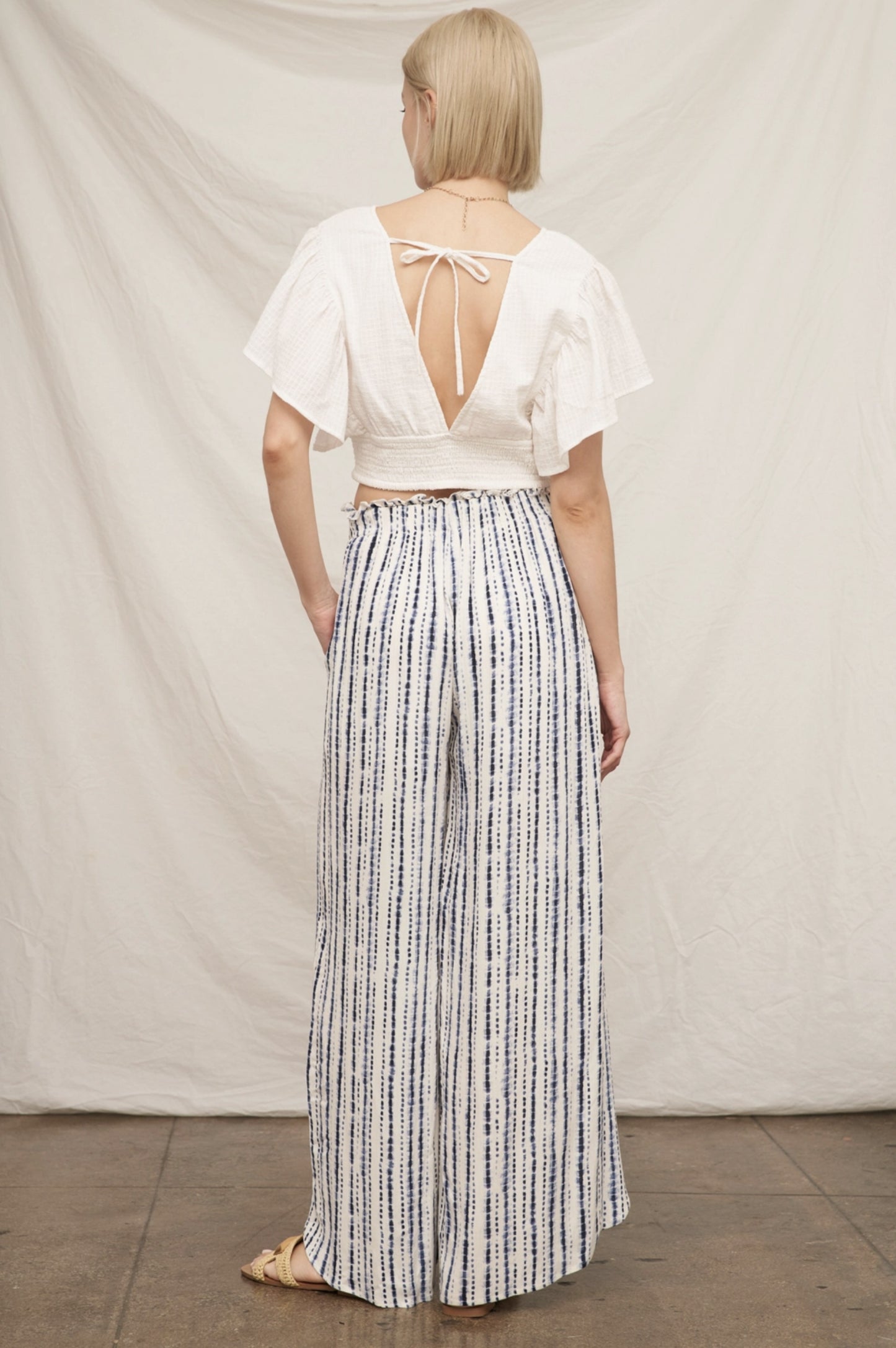 Front Slit Striped Pants - by En Creme®