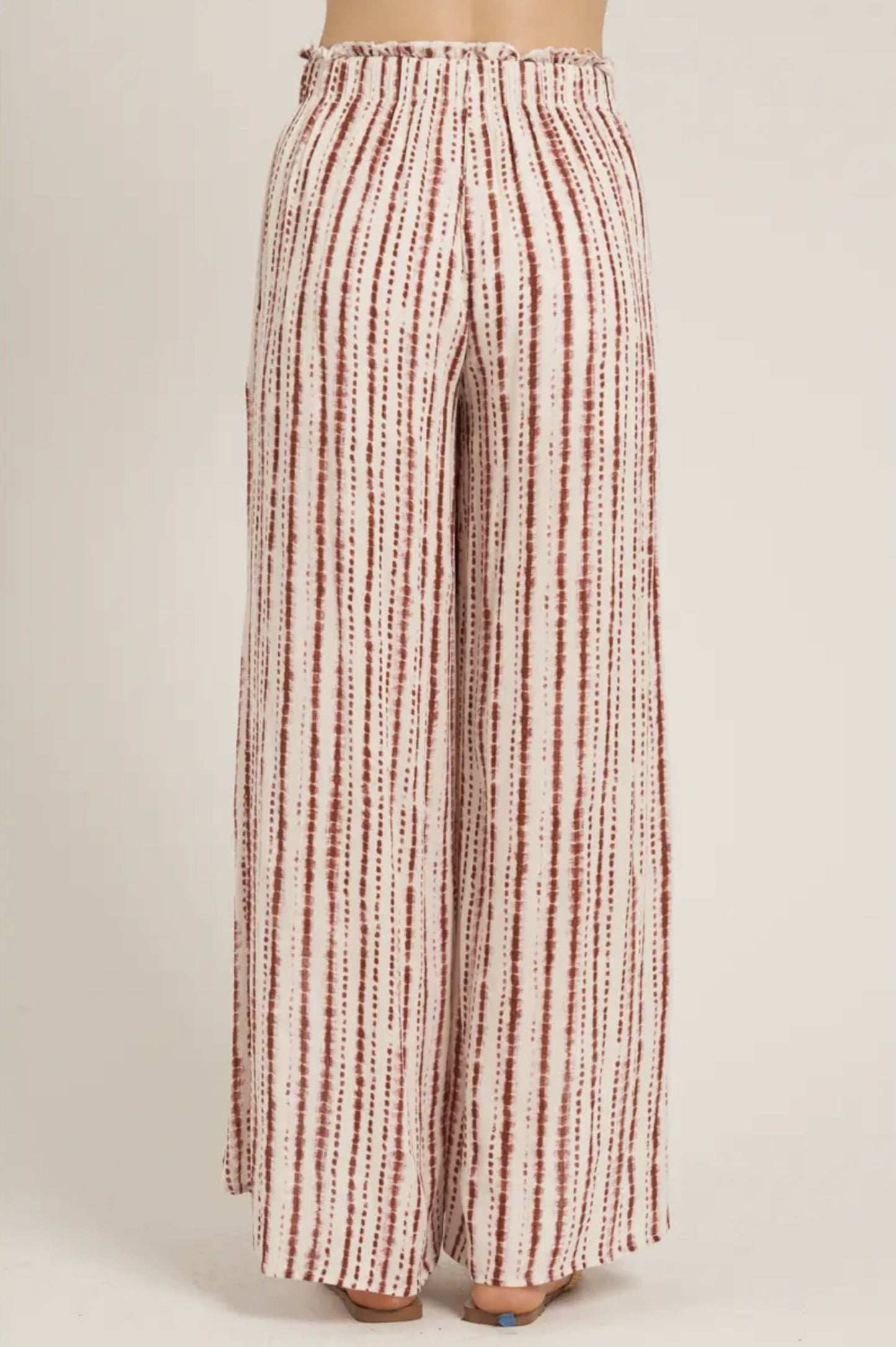 Front Slit Striped Pants - by En Creme®