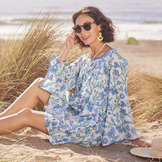 Gemma Ocean Dress with Bell Sleeve - By RockFlowerPaper®