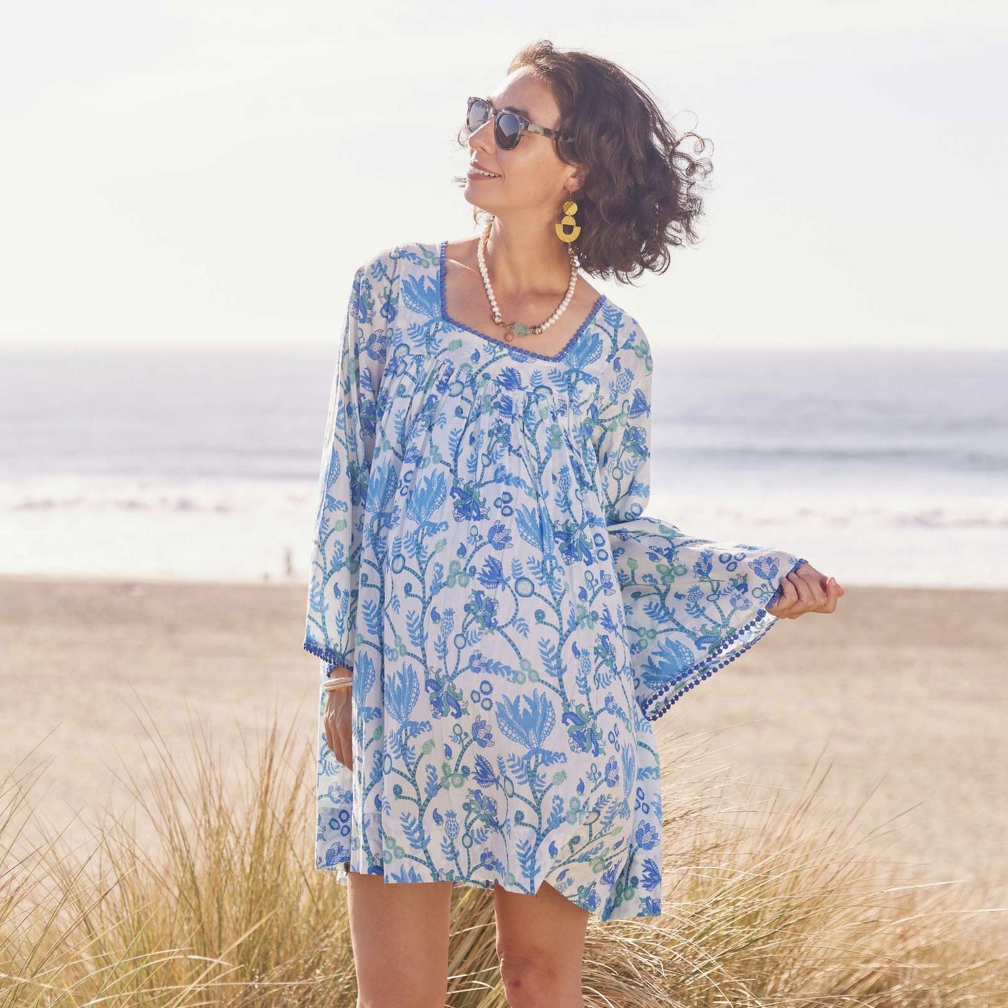 Gemma Ocean Dress with Bell Sleeve - By RockFlowerPaper®