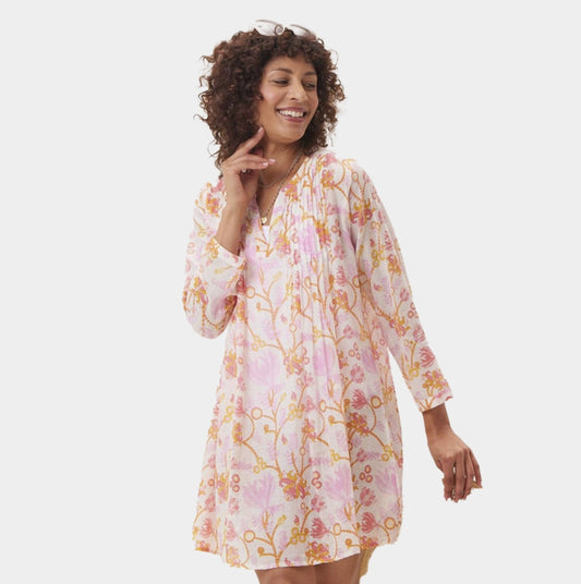Gemma Pink Pintuck Beach Cover Up - By RockFlowerPaper®