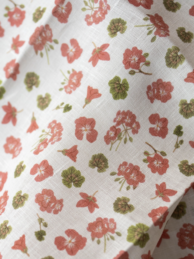 Geranium - 100% Linen Tea Towel - by Botanica Paper Co.®