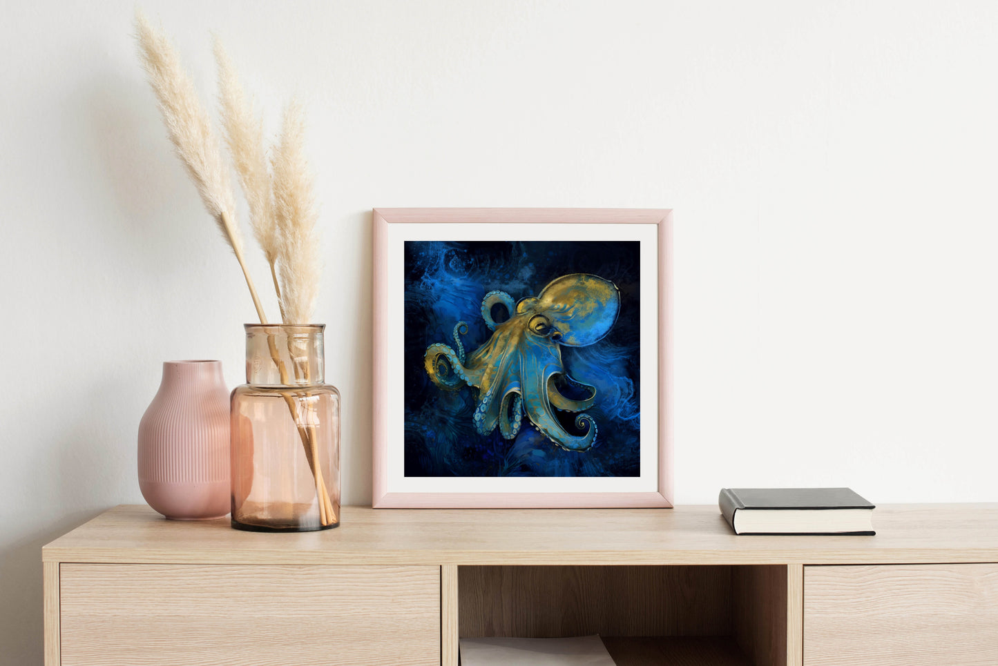 Golden Octopus - Illustrated Print by Thomas Little