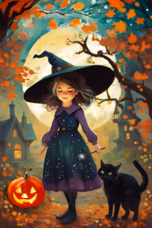 Halloween Magic II - Illustrated Print by Thomas Little