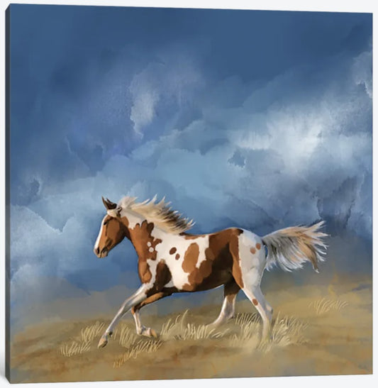 Home Before the Storm by Thomas Little - 12 x 12 inches, Framed Canvas