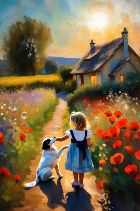 Bubbles - Illustrated Print by Thomas Little