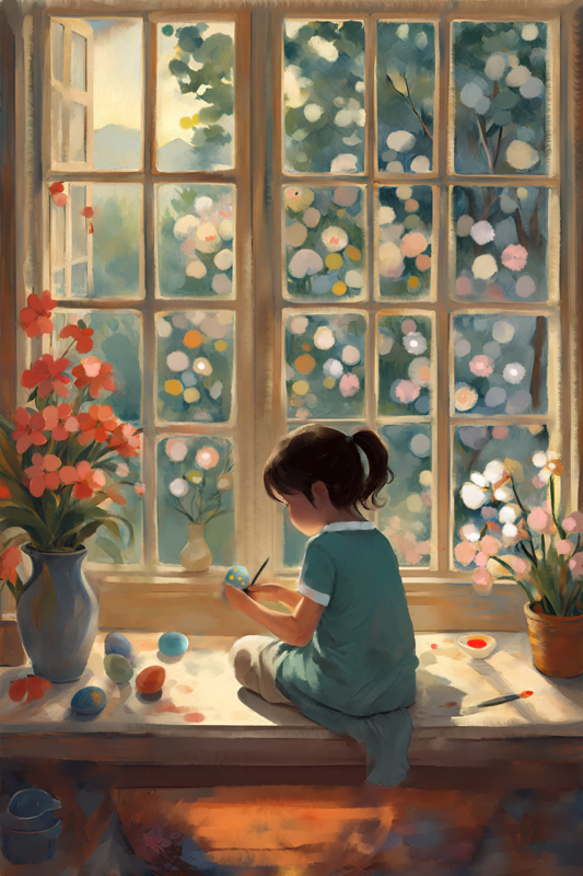 Easter Morning - Illustrated Print by Thomas Little