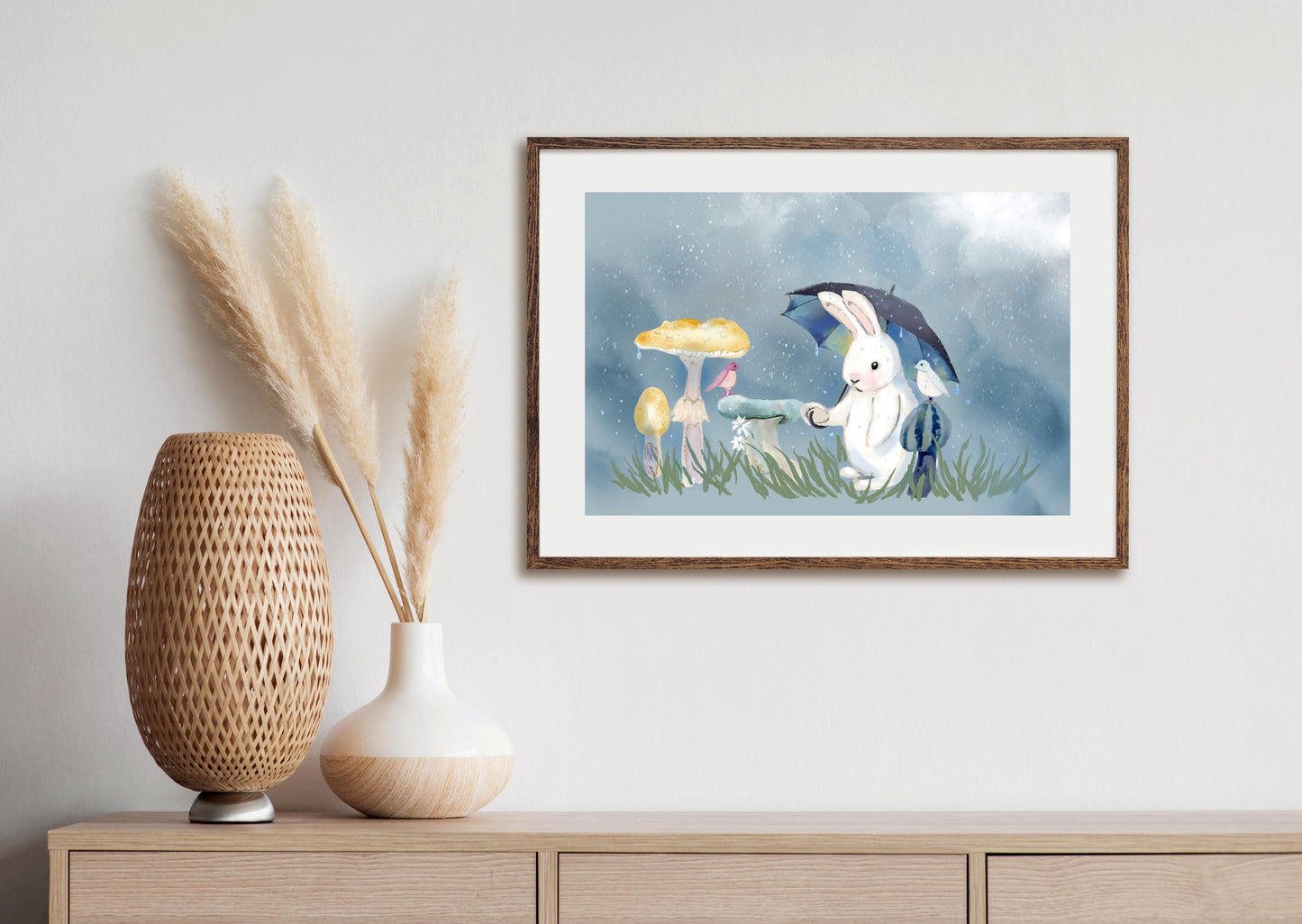 Into Every Life Some Rain Must Fall - Illustrated Print by Thomas Little