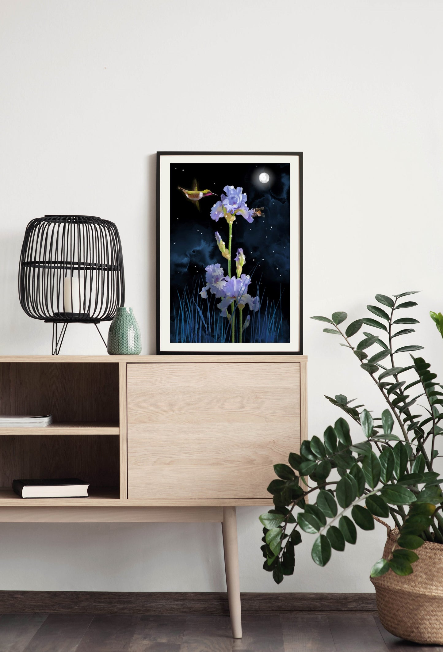 Iris in Moonlight - Illustrated Print by Thomas Little