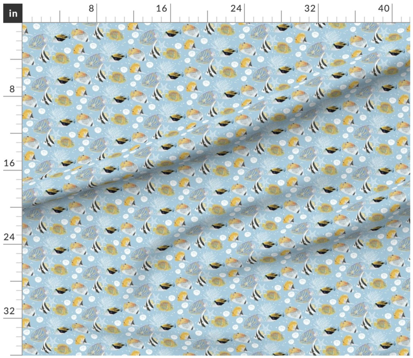 Kauai Reef - Little Ocean Blue Studio - Fabric By The Yard - 100% Cotton